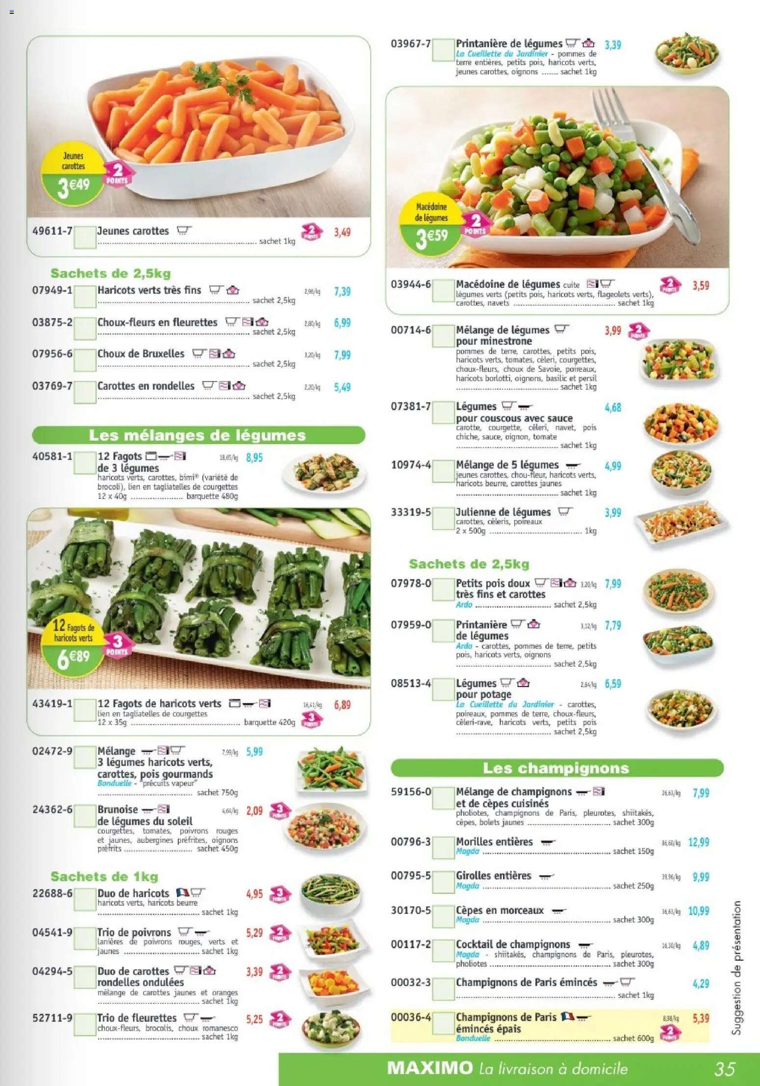 {H1} | Page: 35 | Produits: Champignons, Beurre, Cocktail, Pommes