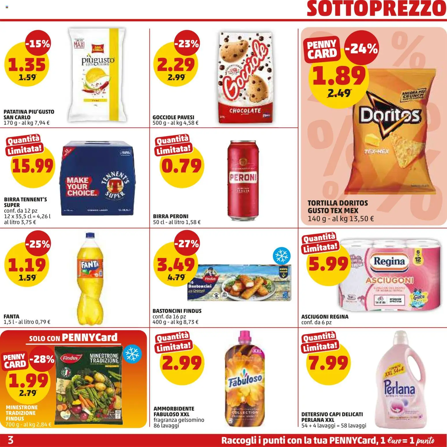 Volantino PENNY del 24/09/2026 | Pagina: 3 | Prodotti: Minestrone, Birra, Fanta, Birra Peroni