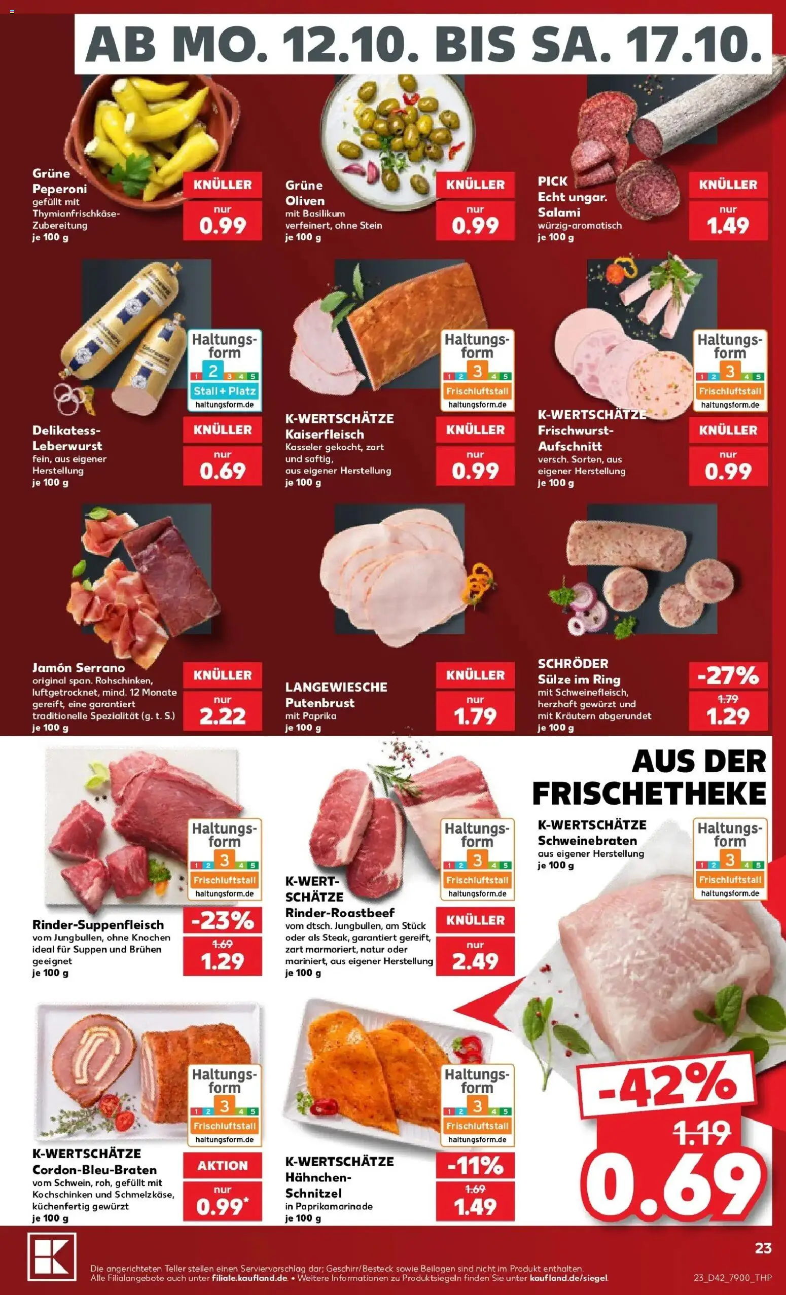 Prospekt Kaufland ab 12.10.2026 » Angebote Online zum Blättern | Seite: 27 | Produkte: Beilagen, Hahnchen, Paprika, Salami