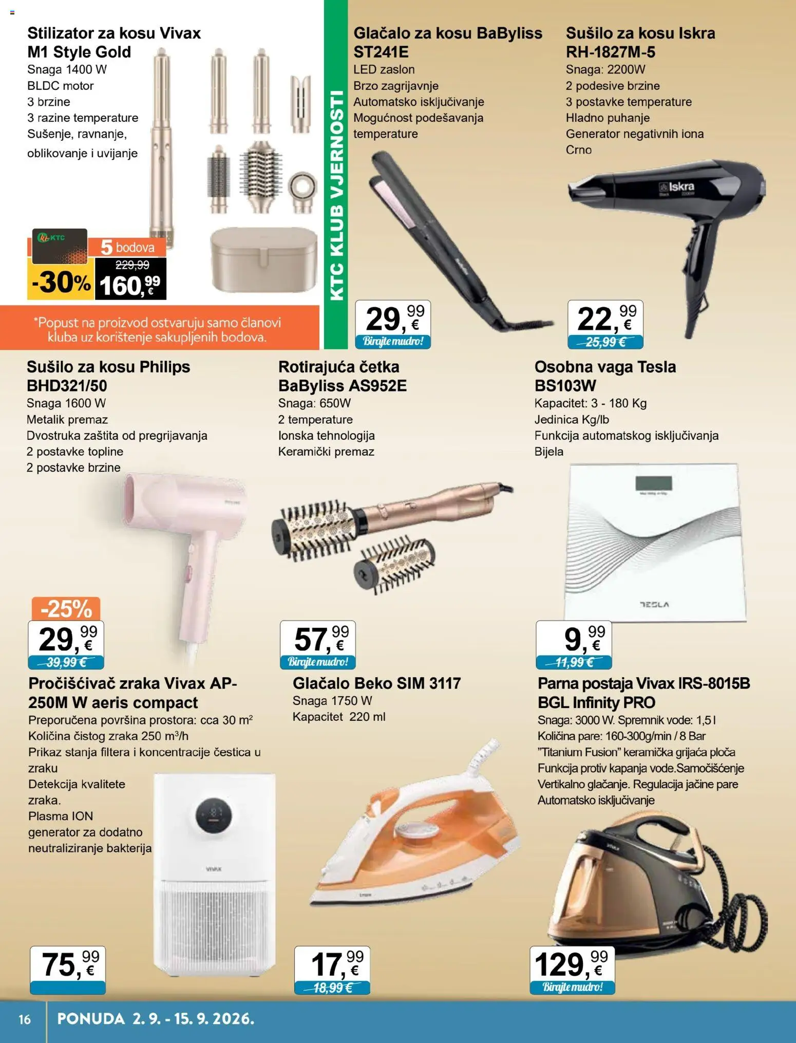 KTC katalog | vrijedi od 02.09.2026 | Stranica: 10 | Proizvodi: Pročišćivač zraka, Parna postaja, Osobna vaga, Vaga