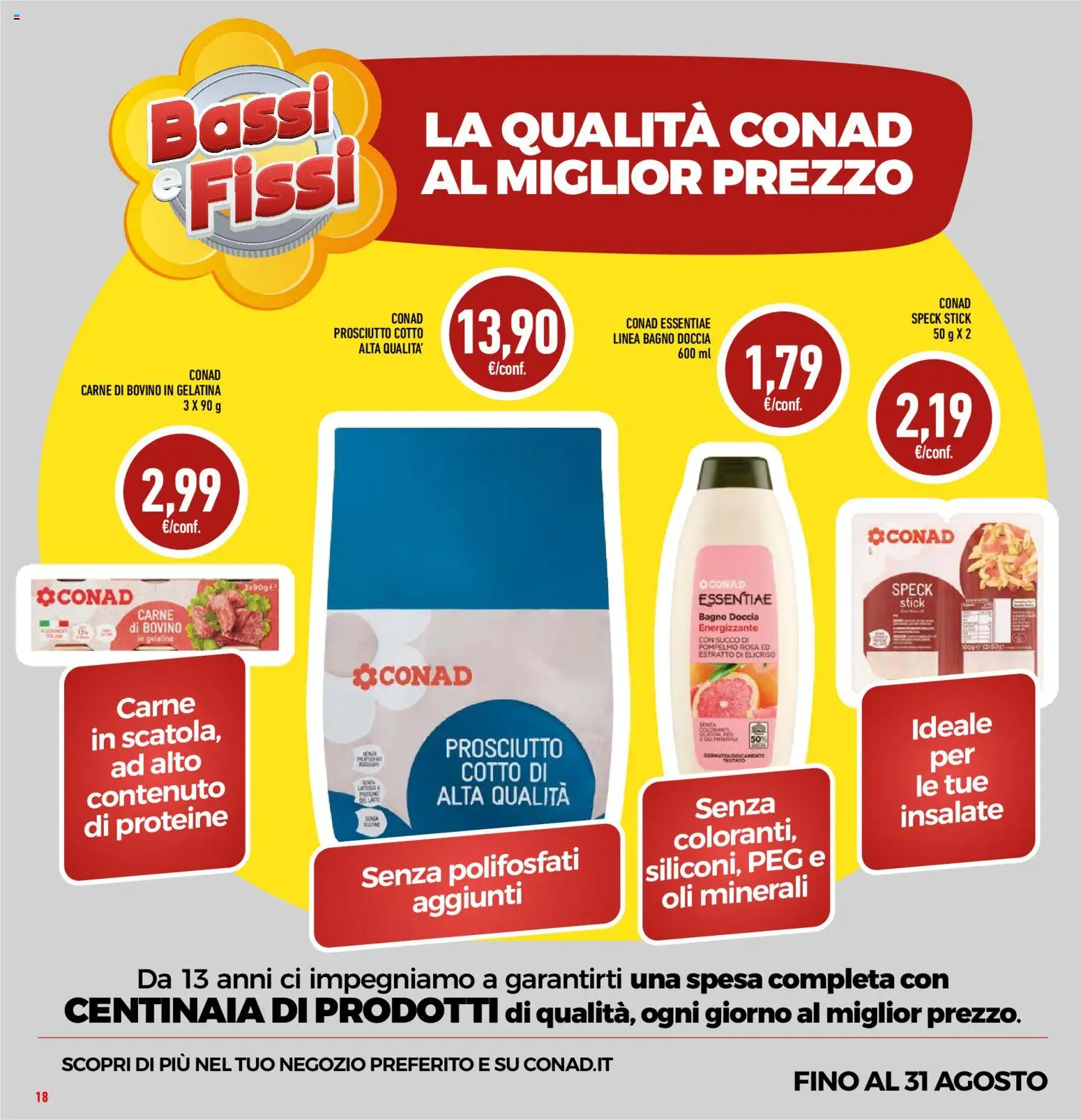 Volantino Conad del 29/07/2026 | Pagina: 18 | Prodotti: Speck, Bovino, Prosciutto Cotto, Pompelmo