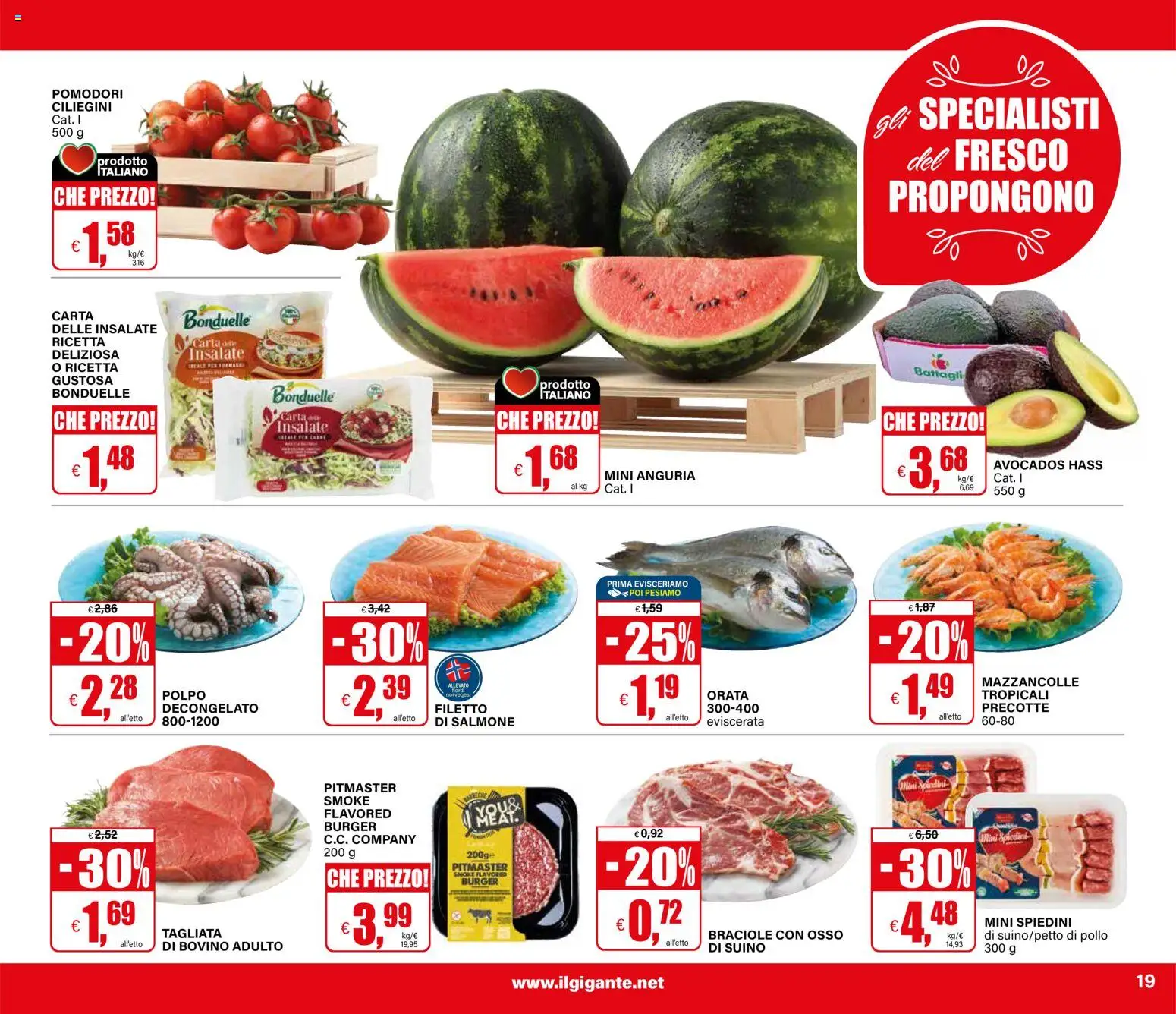 Volantino Il Gigante del 21.05.2026 | Pagina: 21 | Prodotti: Salmone, Mazzancolle, Anguria, Spiedini