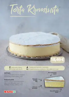 Spar katalog Torte - Pregled kataloga iz trgovine Spar, vrijedi od 05.06.2026 | Stranica: 9 | Proizvodi: Mlijeko, Krema, Šlag, Torta