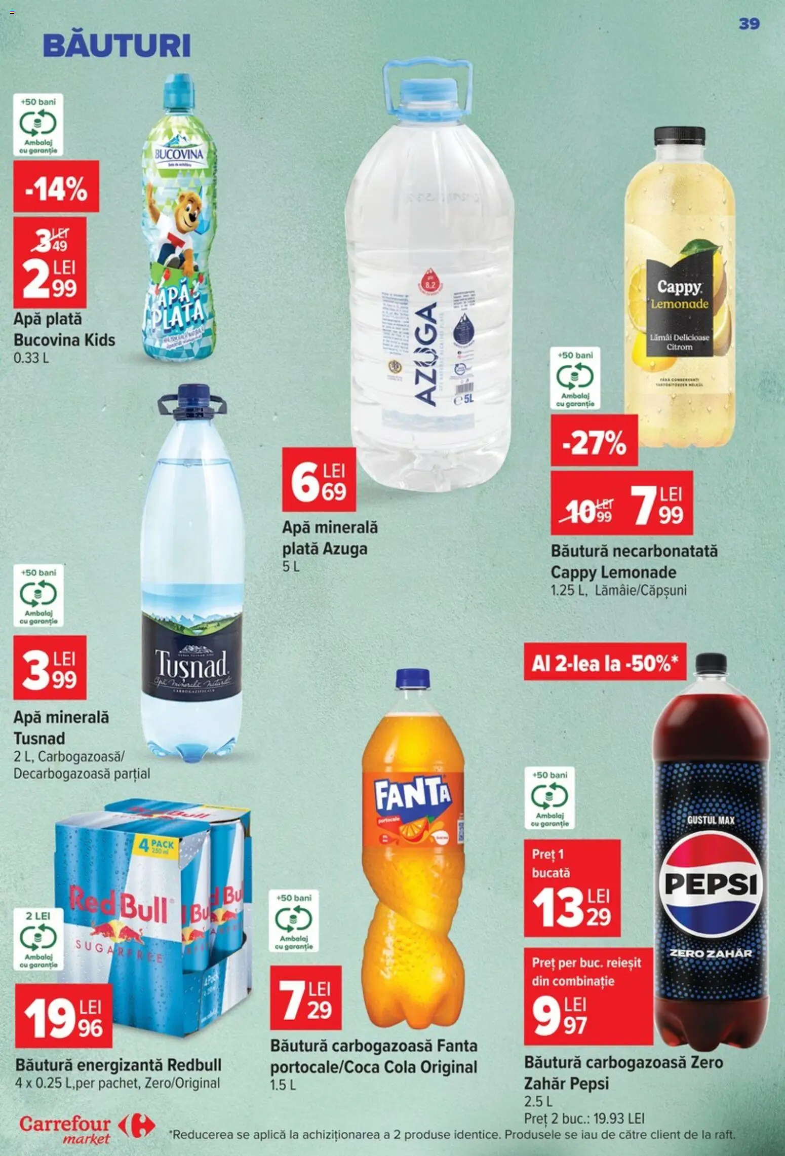 Noul catalog Carrefour – valabil de la 09.09.2026 | Pagină: 39 | Produse: Lamai, Apa minerala, Pepsi, Zahăr