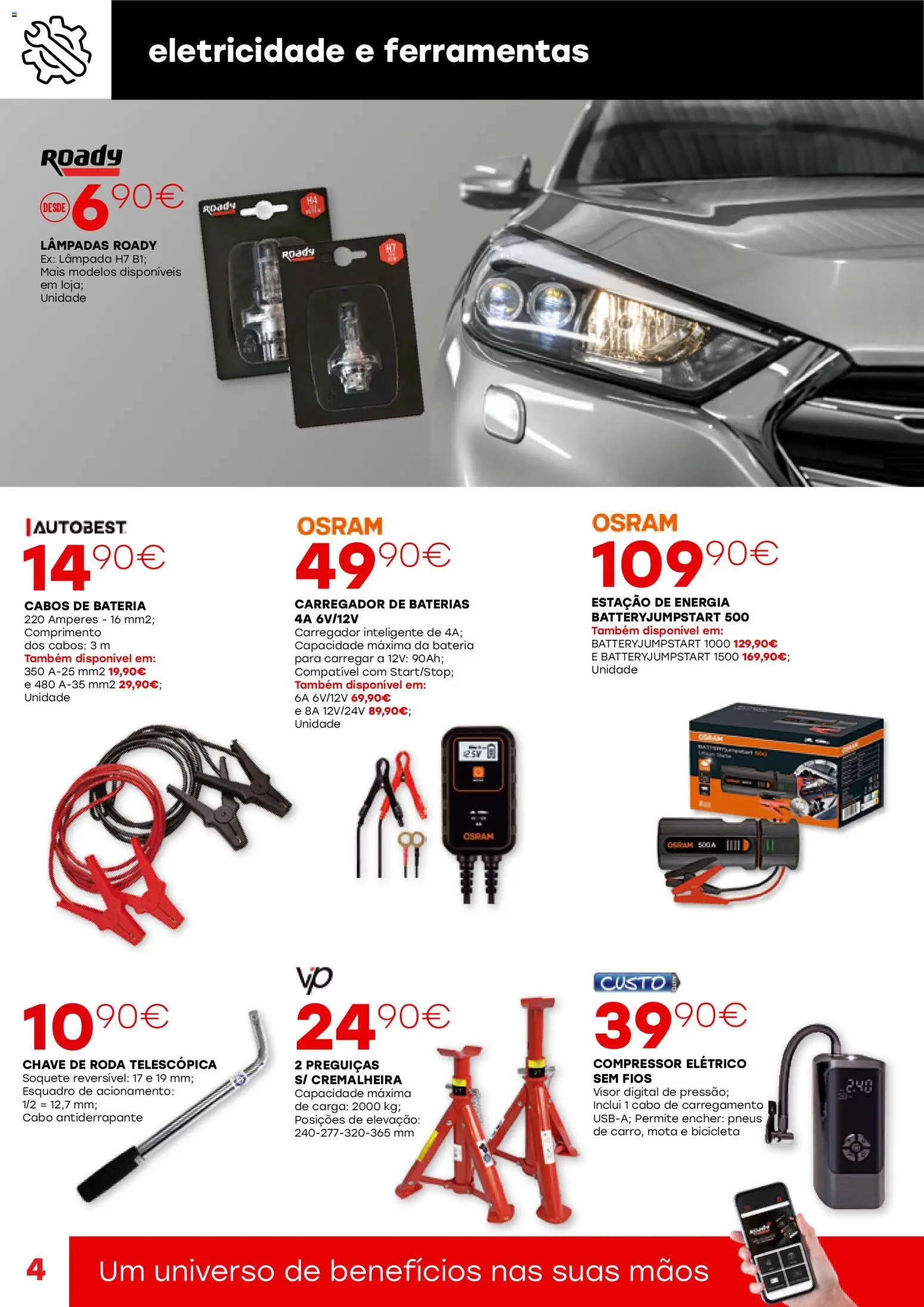 Roady folheto Benavente │ válido de 24/10/2026 | Página: 4 | Produtos: Cabo, Bicicleta, Lâmpadas, Ferramentas