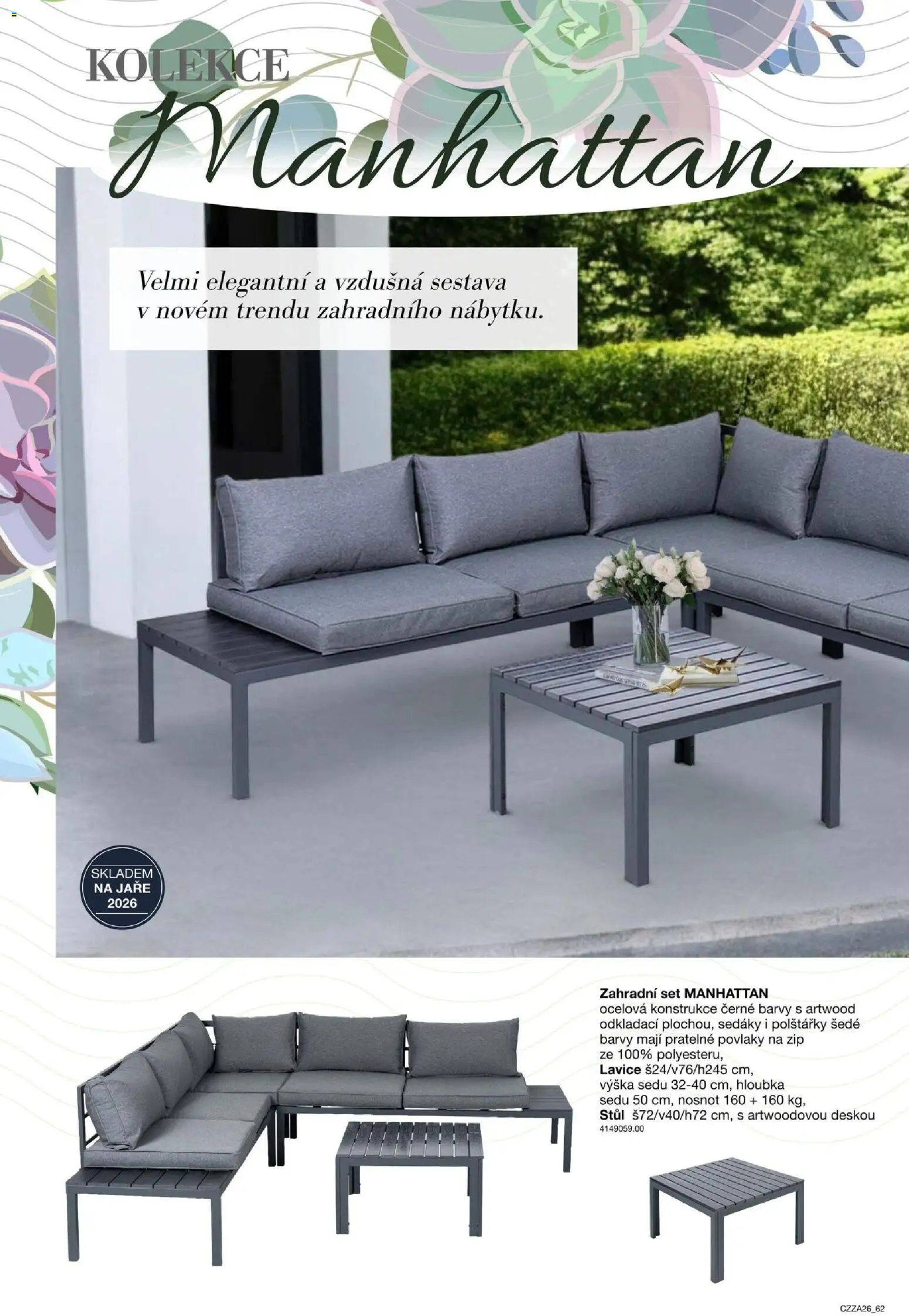 Sconto nábytek katalog - Zahradní speciál od 01.01.2026 | Strana: 62 | Produkty: Manhattan, Stůl, Lavice, Barvy