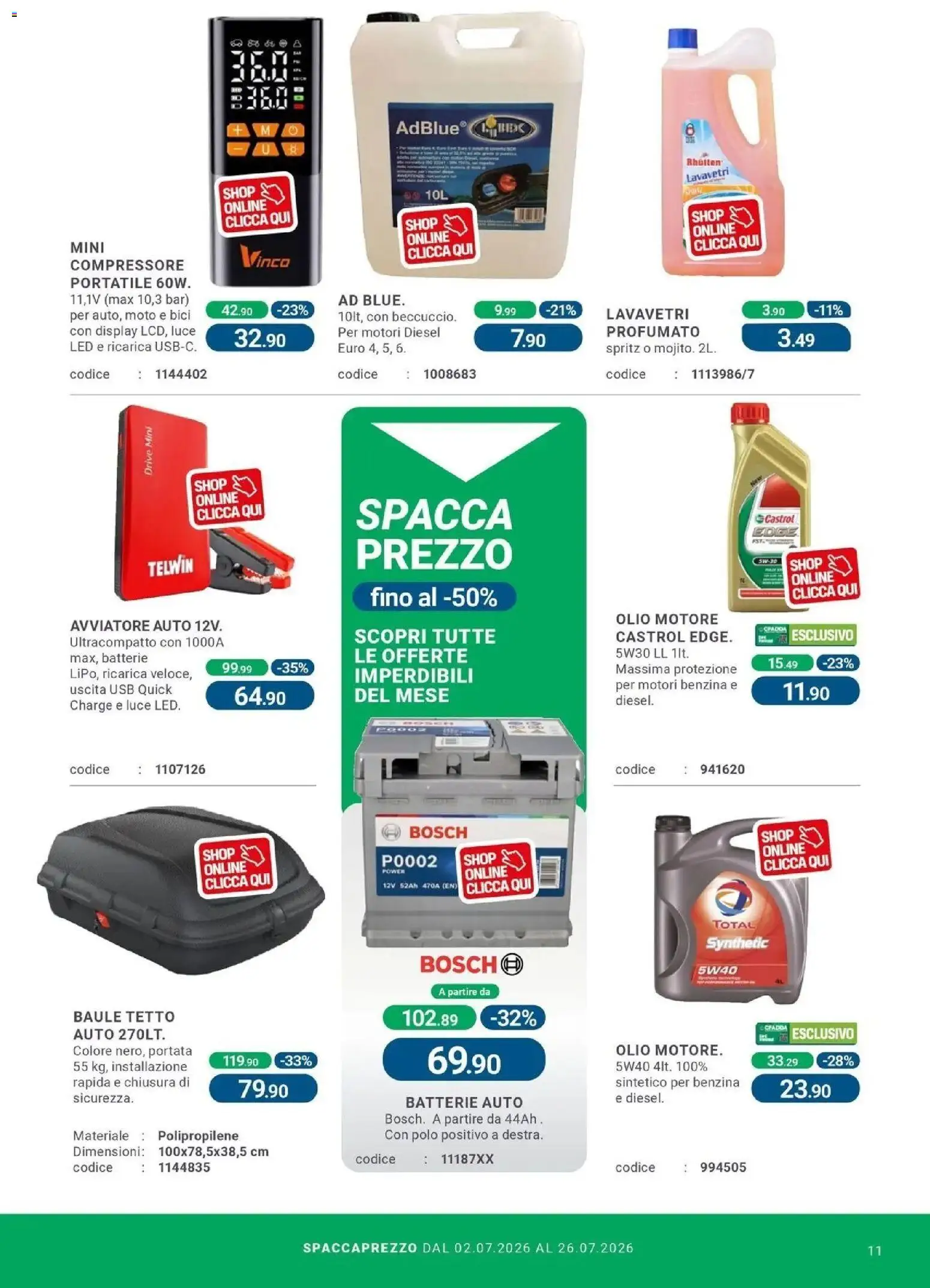 Volantino CFadda del 01/07/2026 | Pagina: 11 | Prodotti: Olio, Polo, Baule, USB
