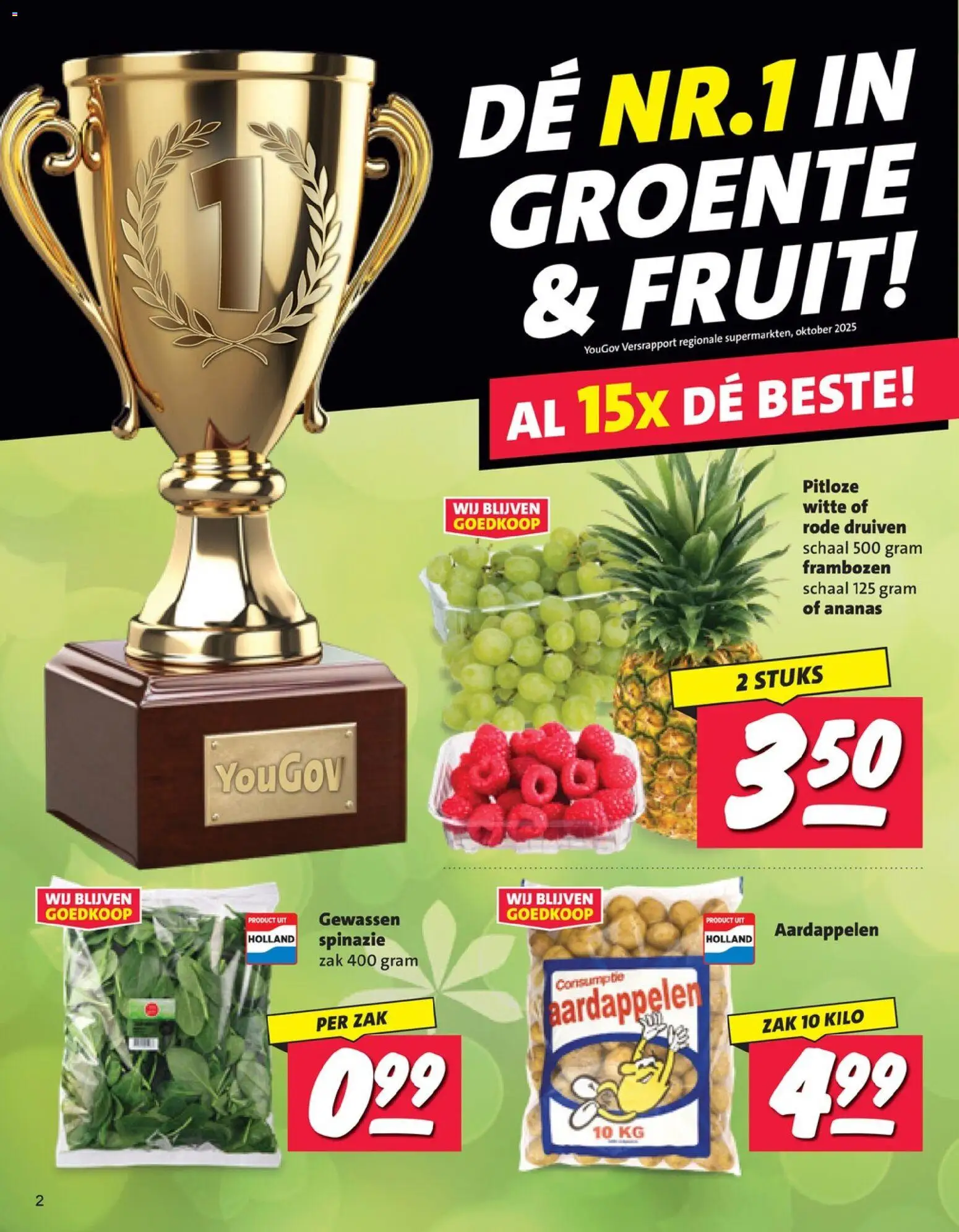 {H1} | Pagina: 2 | Producten: Spinazie, Fruit, Druiven, Frambozen