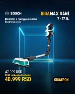 Gigatron katalog - pregled Gigatron kataloga - važi od 07.05.2026 | Strana: 8 | Proizvode: Usisivač, Bosch, Štapni usisivač