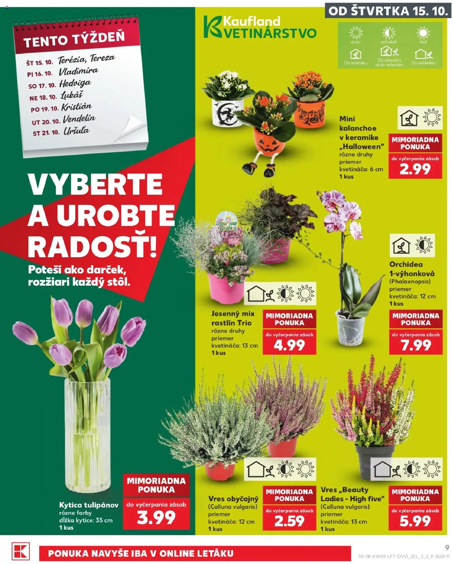 Nové Kaufland akcie – leták je platný od 15.10.2026 | Strana: 9 | Produkty: Orchidea
