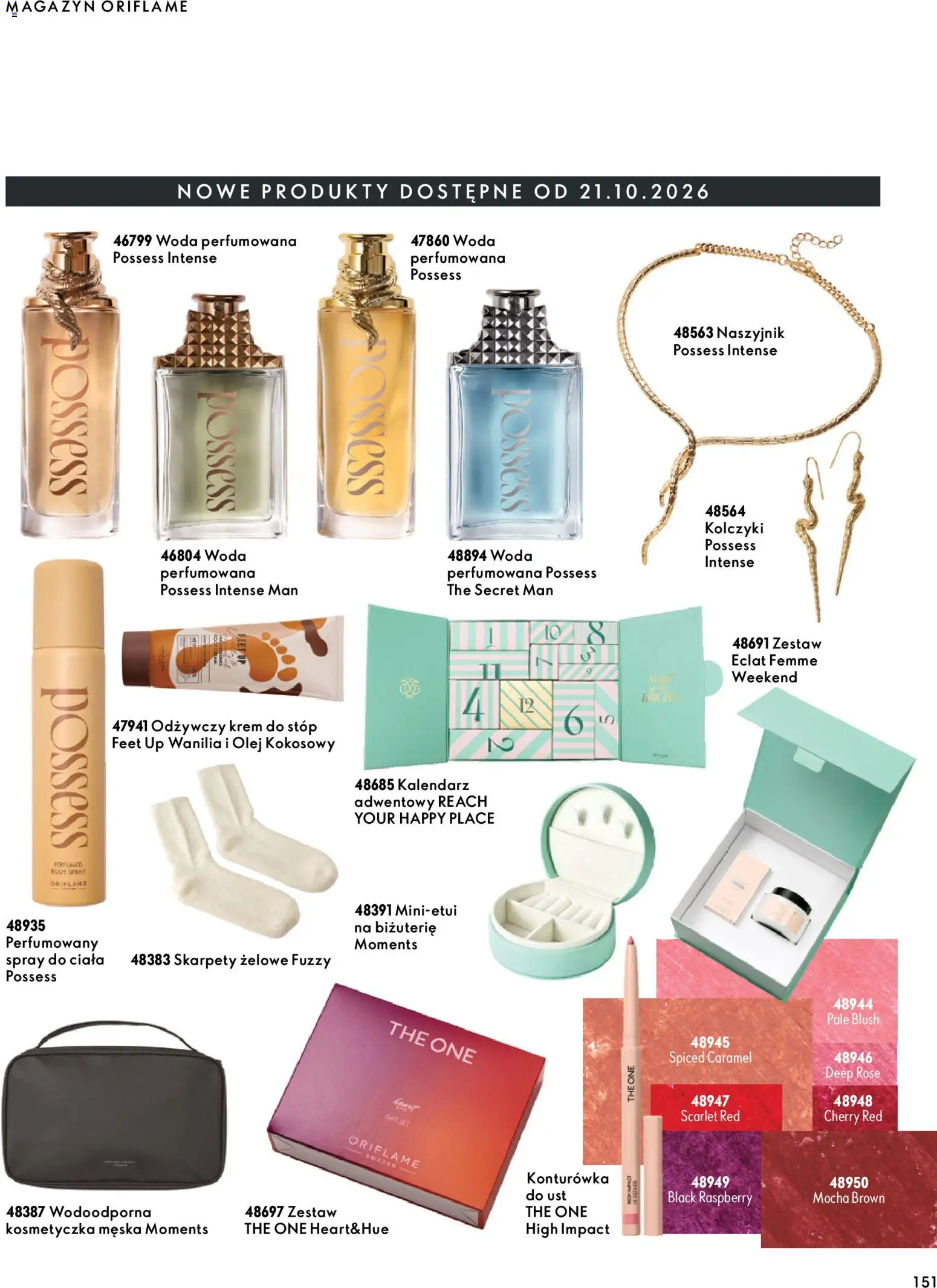 Oriflame Katalog 14 2026 od 30.09.2026 | Strona: 151 | Produkty: Naszyjnik, Olej, Body, Krem