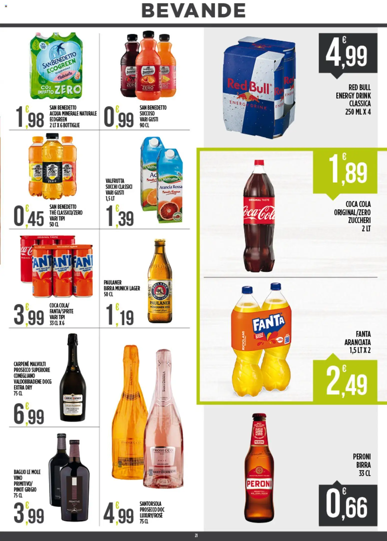 Volantino Euroesse del 01.06.2026 | Pagina: 21 | Prodotti: Vino, The, Red Bull, Acqua minerale