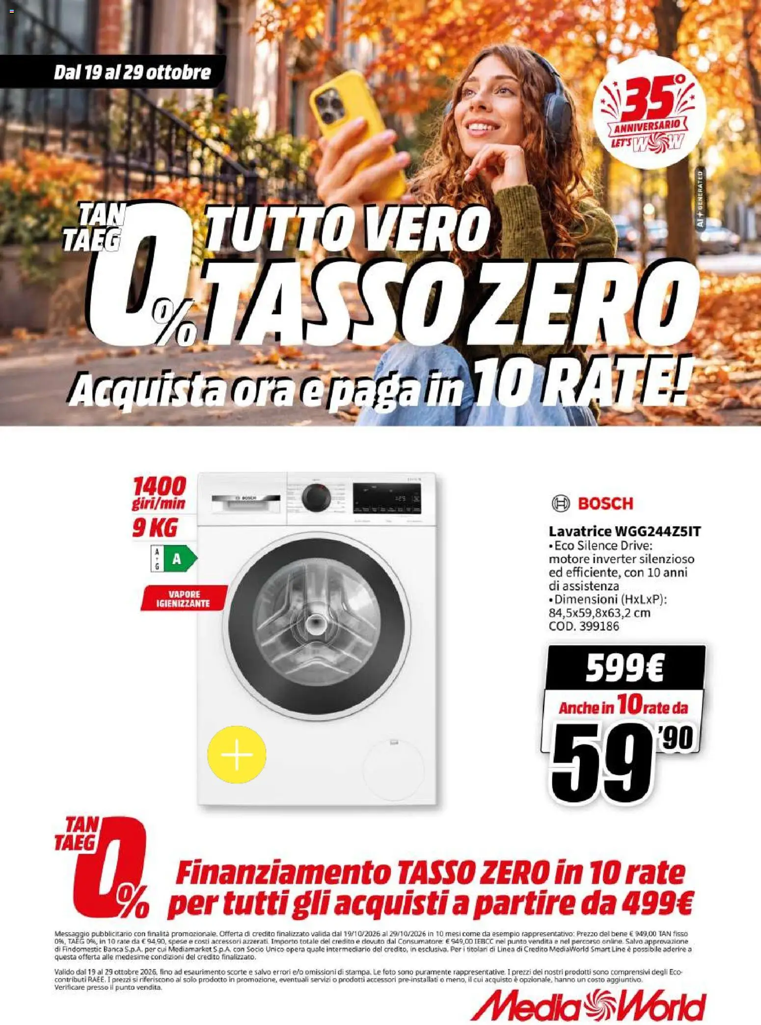 Volantino Media World del 19/10/2026 | Pagina: 55 | Prodotti: Lavatrice