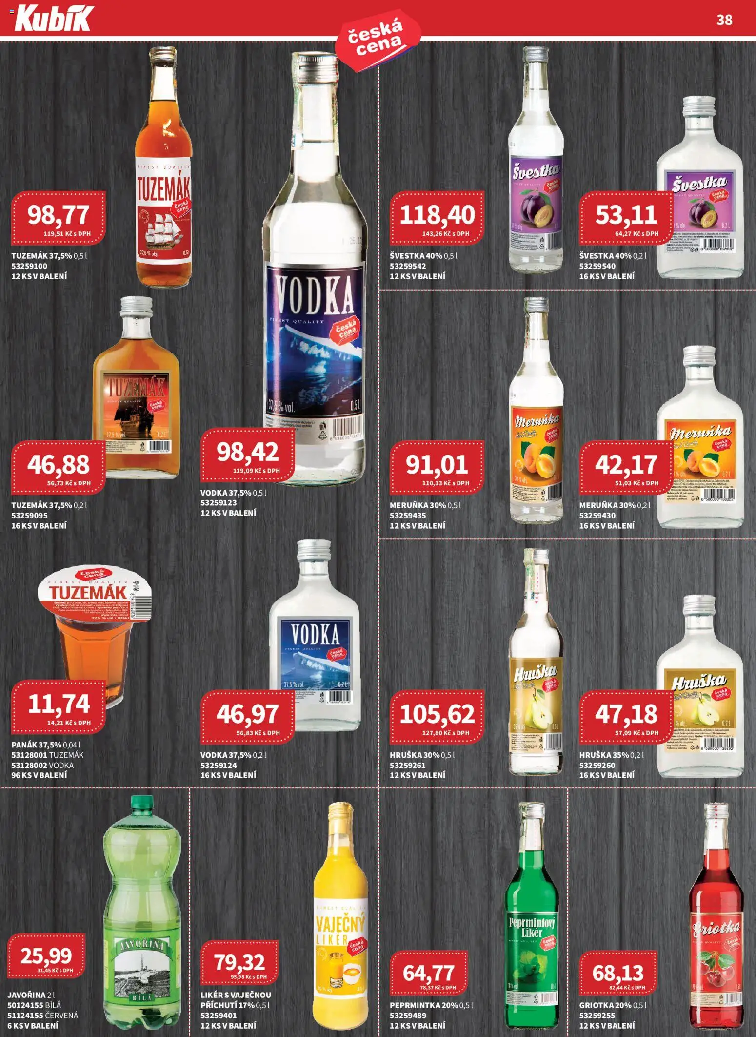 Kubík leták - Velkoobchod 09/2026 od 01.09.2026 | Strana: 38 | Produkty: Finest, Vodka, Likér, Tuzemák