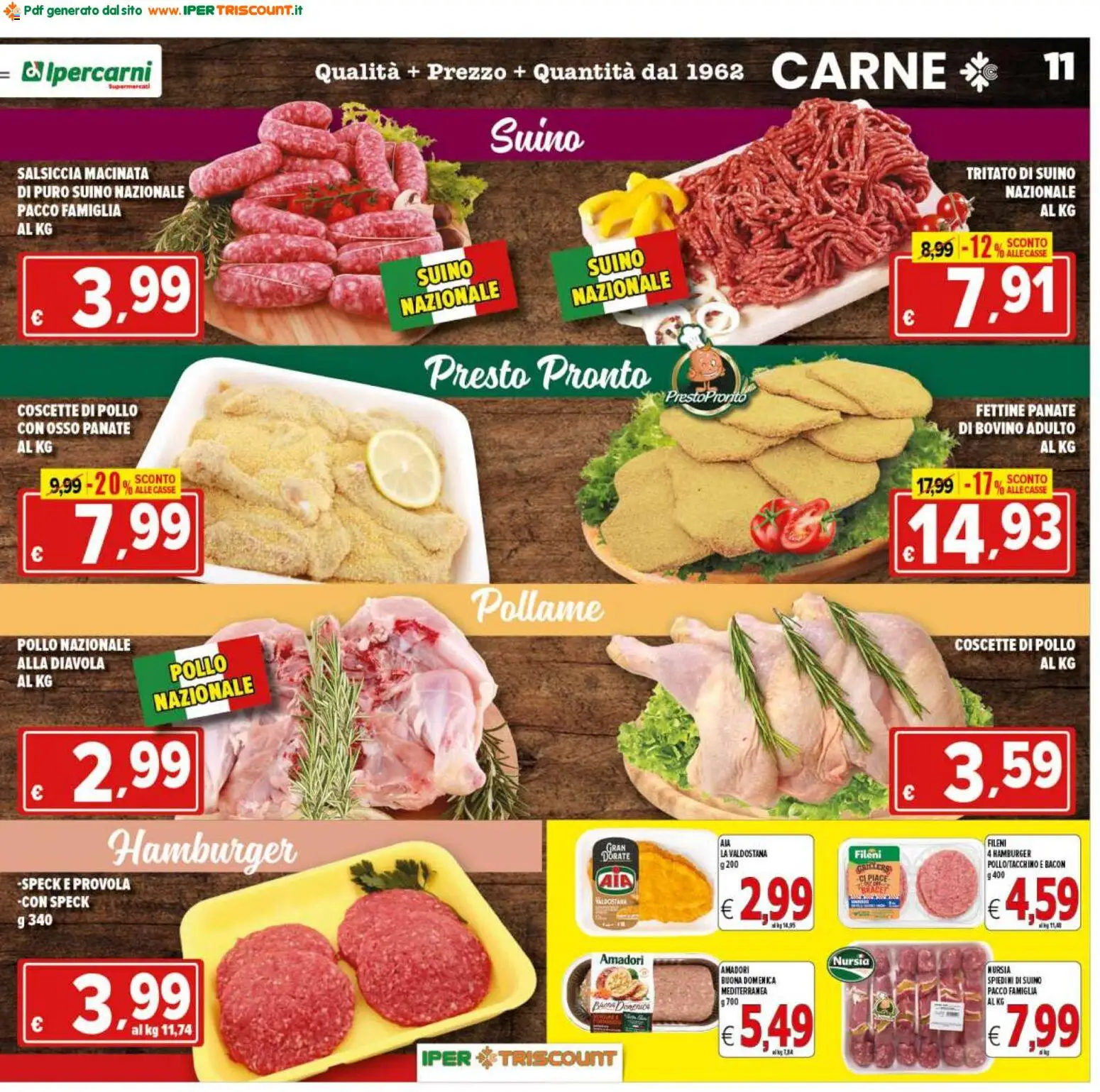 Volantino Ipertriscount del 20.05.2026 | Pagina: 11 | Prodotti: Speck, Bovino, Salsiccia, Hamburger