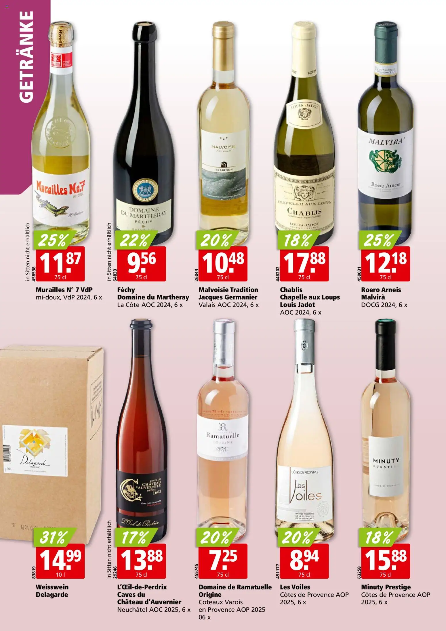 Aligro aktionen Chavannes, Matran, Genf, Sitten – gültig ab 28.09.2026 | Seite: 24 | Produkte: Weißwein, Getränke