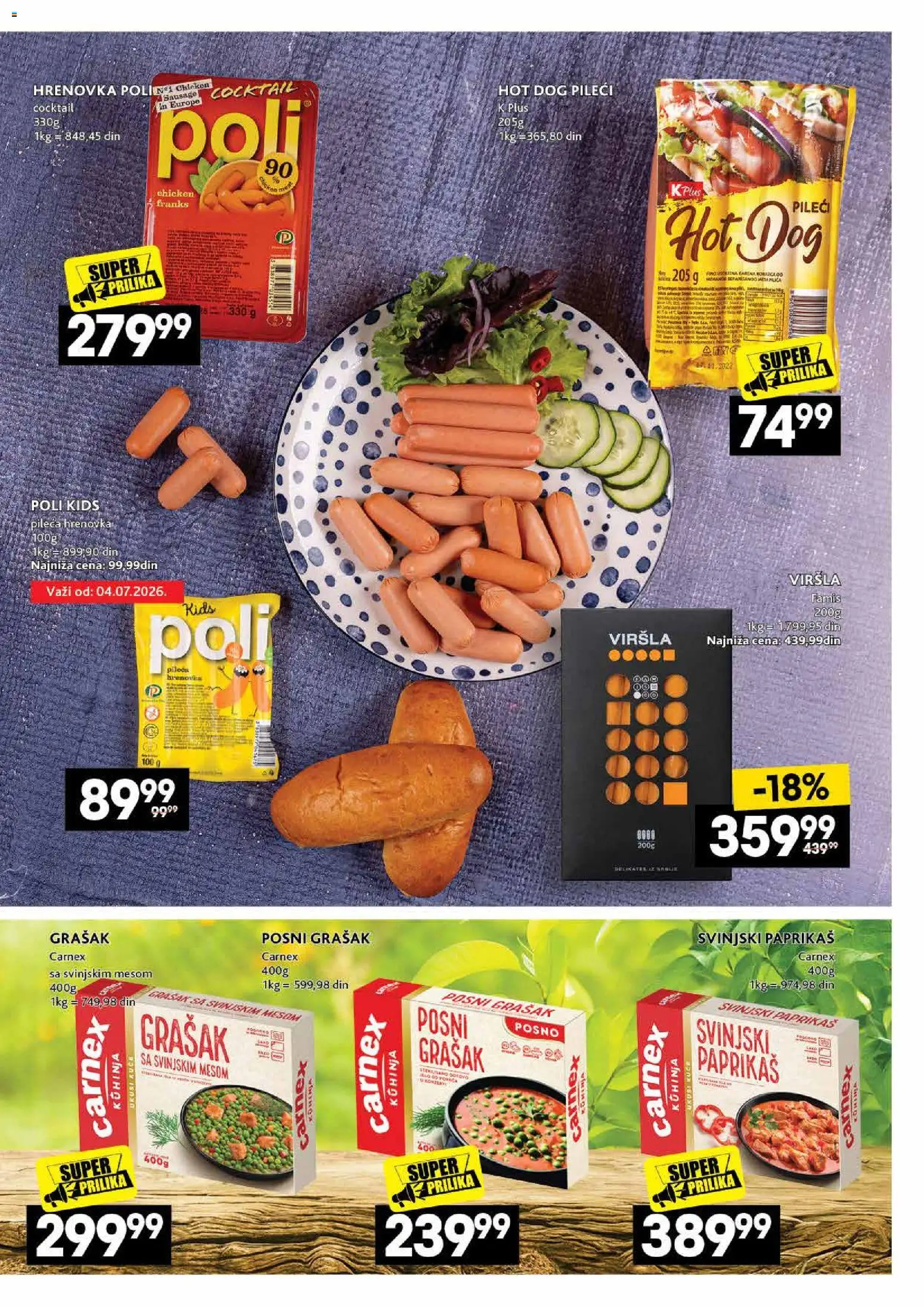 Idea katalog - važi od 02.07.2026 | Strana: 7 | Proizvode: Grašak, Kuhinja, Hot dog
