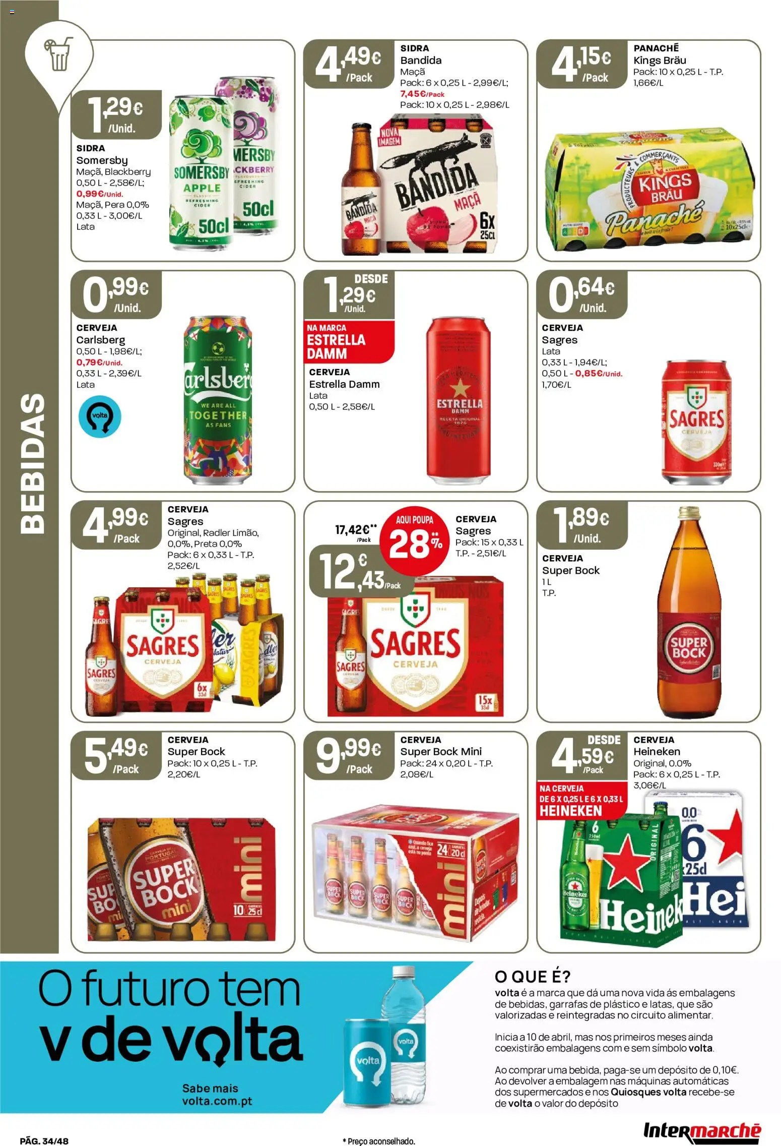 Intermarché folheto │ válido de 07.05.2026 | Página: 34 | Produtos: Super bock, Maça, Cerveja, Somersby