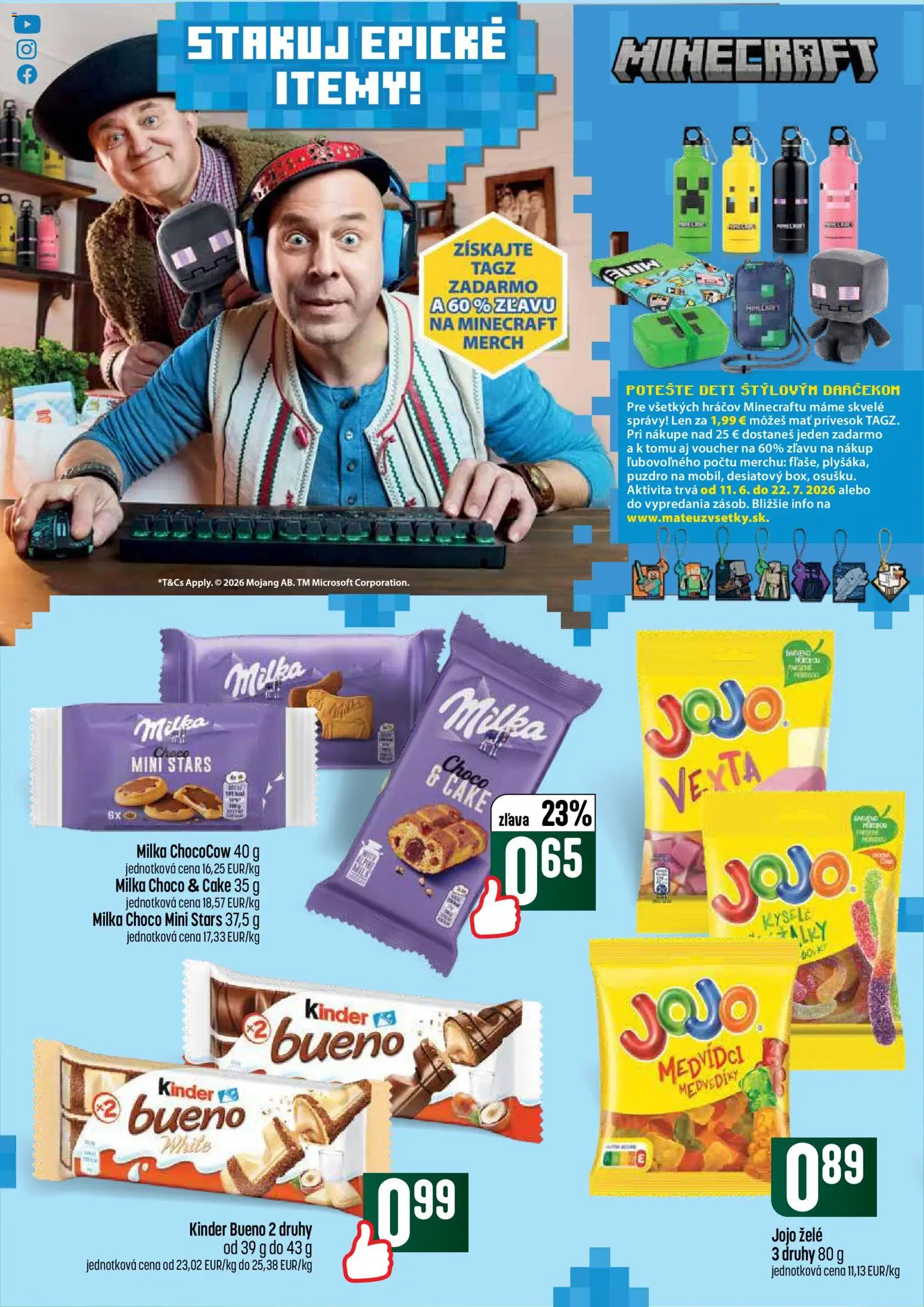 Nové COOP Jednota akcie – leták je platný od 18.06.2026 | Strana: 38 | Produkty: Kinder, Kinder Bueno, Milka, Puzdro