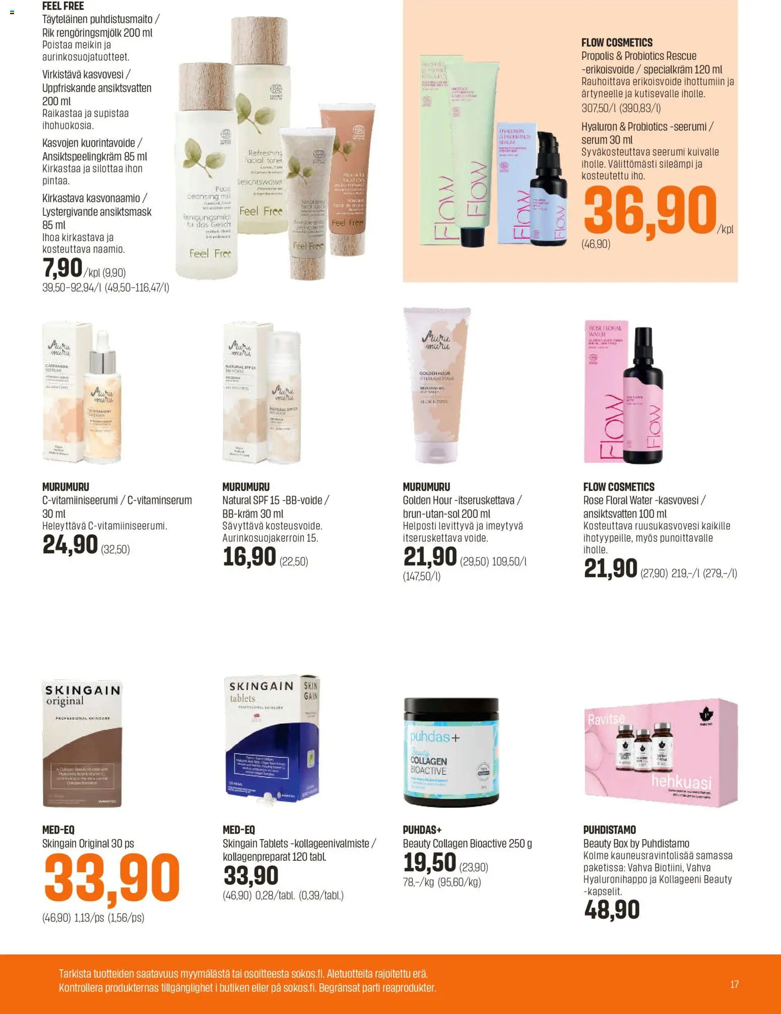Sokos tarjoukset – voimassa 10.06.2026 alkaen | Sivu: 17 | Tuotteet: Itseruskettava, BB cream, Seerumi, Kasvonaamio