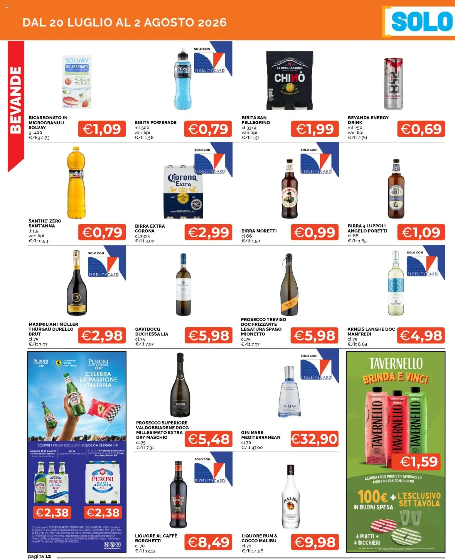 Volantino Mercatò del 20/07/2026 | Pagina: 12 | Prodotti: Caffè, Bicarbonato, Bibita, Liquore