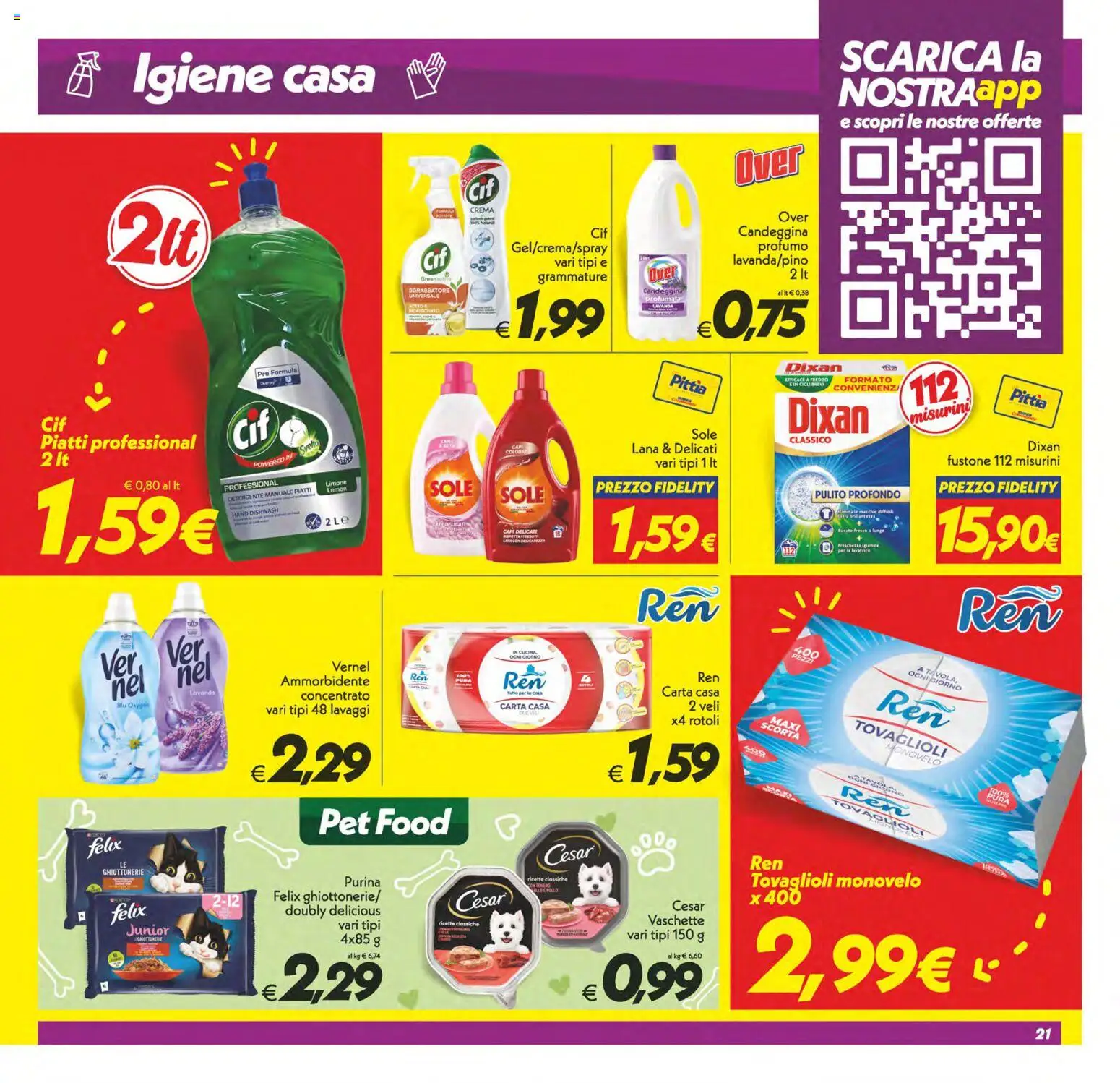 Volantino SuperConveniente del 11/08/2026 | Pagina: 21 | Prodotti: Piatti, Candeggina, Limone, Profumo