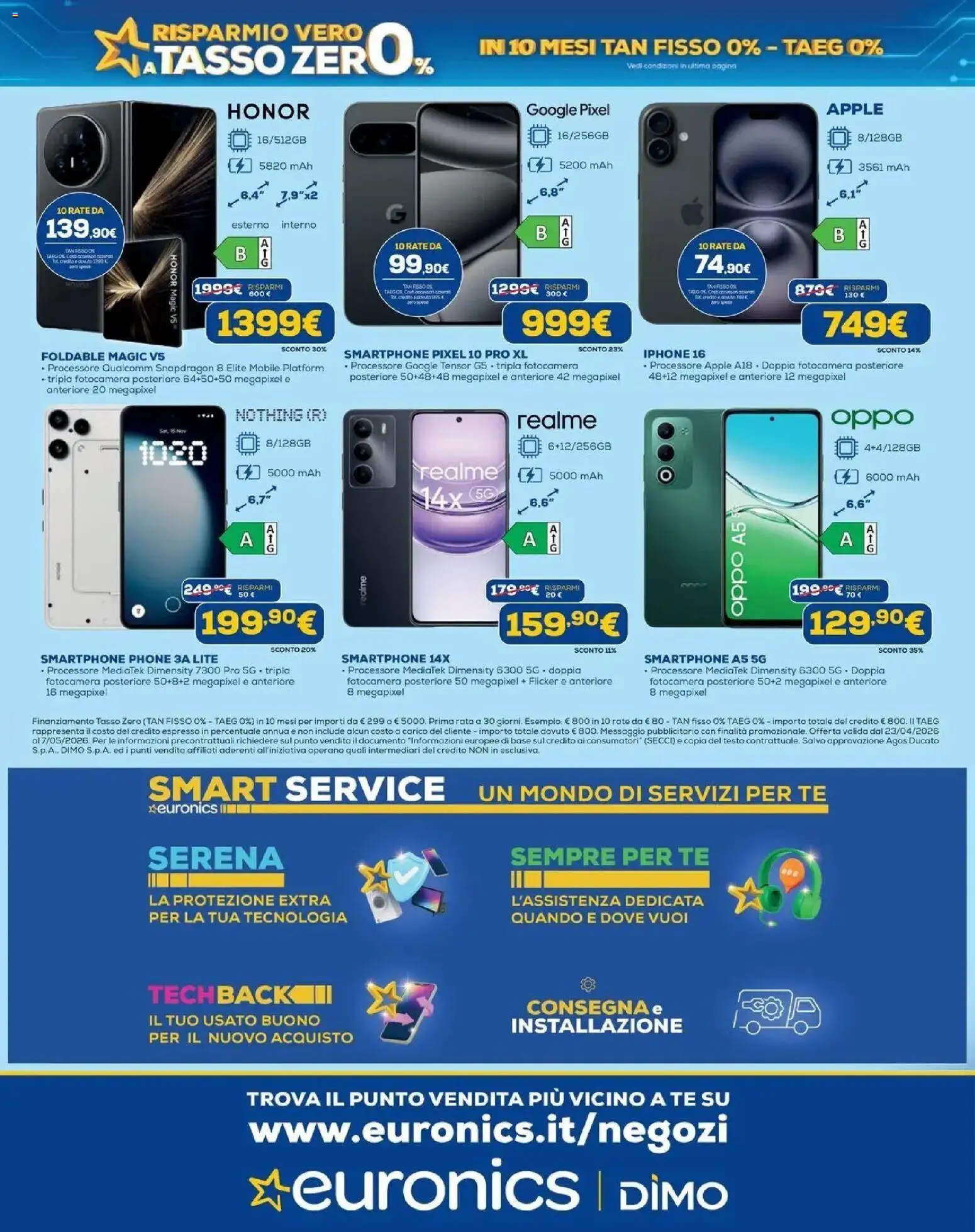 Volantino Euronics del 23.04.2026 | Pagina: 12 | Prodotti: Mobile, Tè, Smartphone, Fotocamera