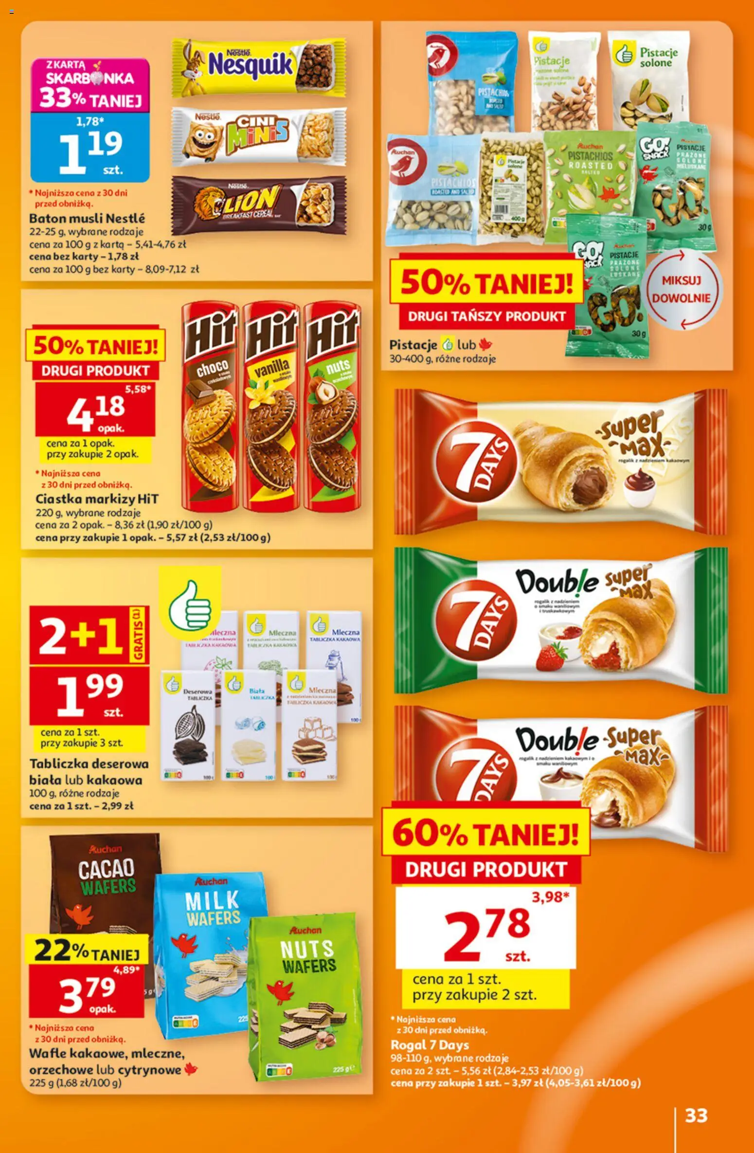 Auchan gazetka - Hipermarket od 08.10.2026 | Strona: 33 | Produkty: Karta, Baton, Musli, Ciastka