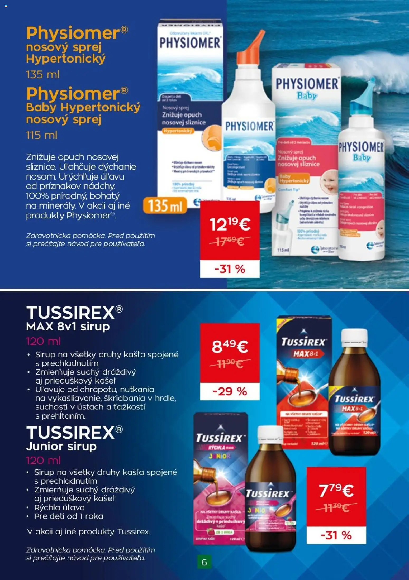 Nové Schneider lekáreň akcie – leták je platný od 01.09.2026 | Strana: 6 | Produkty: Sirup, Kábel