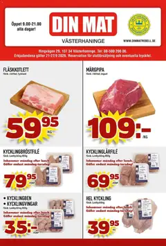 Din Mat erbjudanden - Förhandsvisning av reklamblad från butik Din Mat aktuell från 21/09/2026