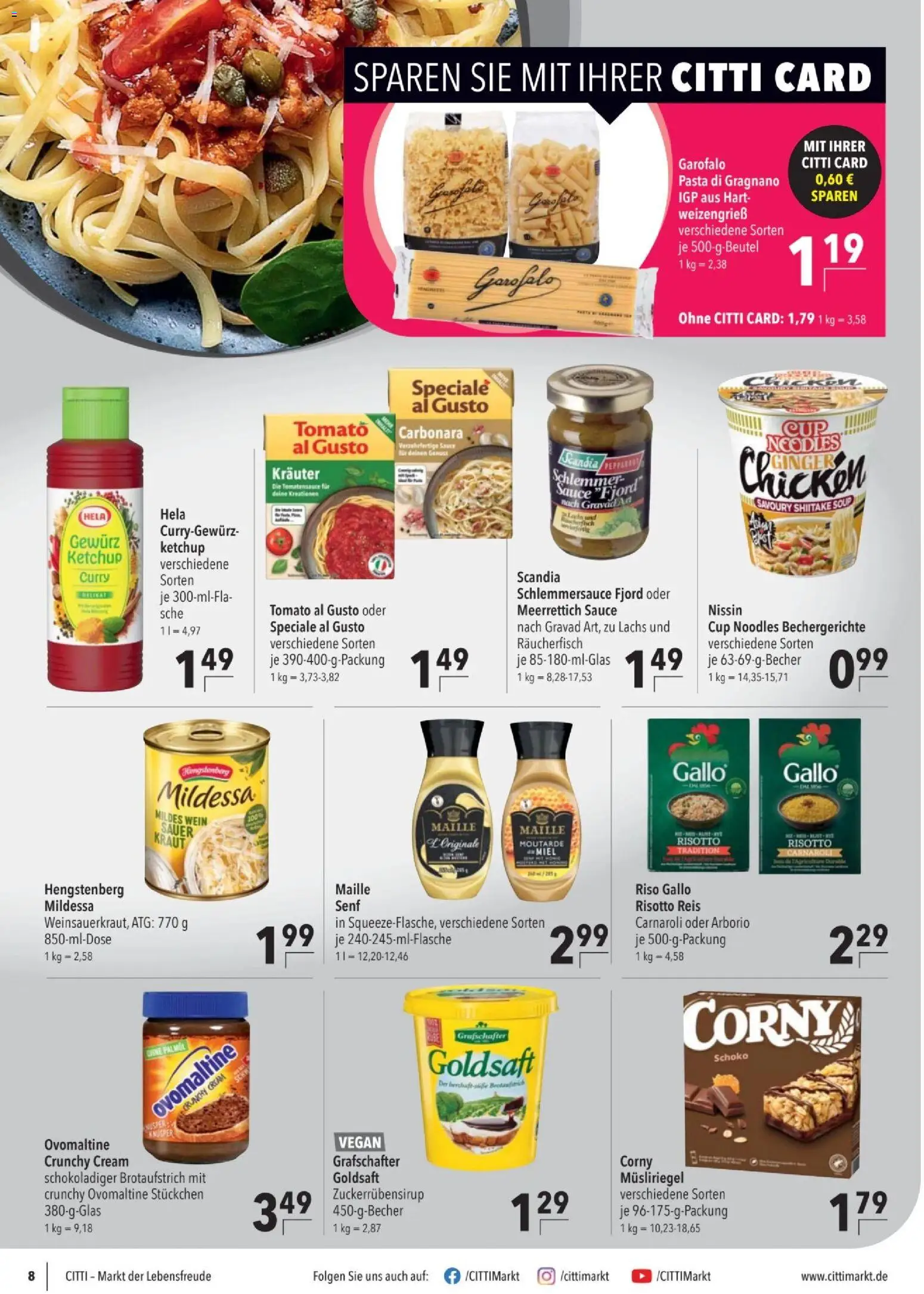 CITTI tilbudsavis – gyldig fra 21/10/2026 | Side: 8 | Produkter: Pasta, Ketchup