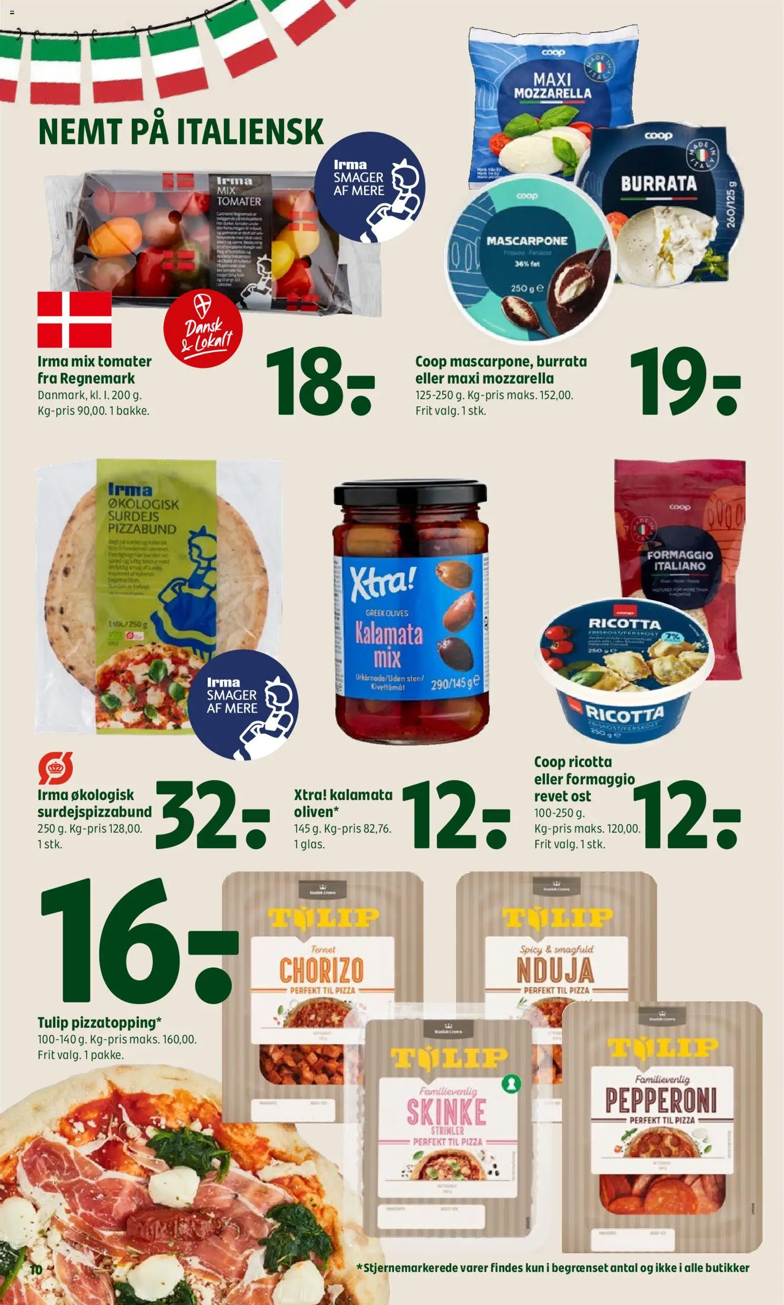 Coop 365 tilbudsavis – gyldig fra 23/07/2026 | Side: 14 | Produkter: Ost, Skinke, Tomater, Mozzarella