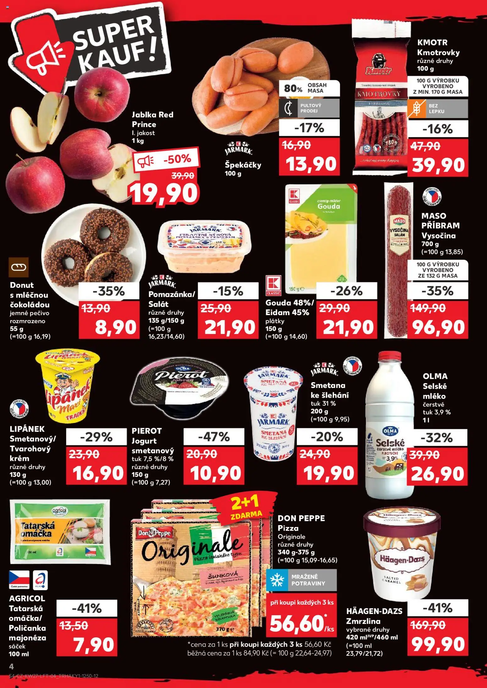 Kaufland leták - Liberec od 01.07.2026 | Strana: 4 | Produkty: Mléko, Krém, Pečivo, Potraviny