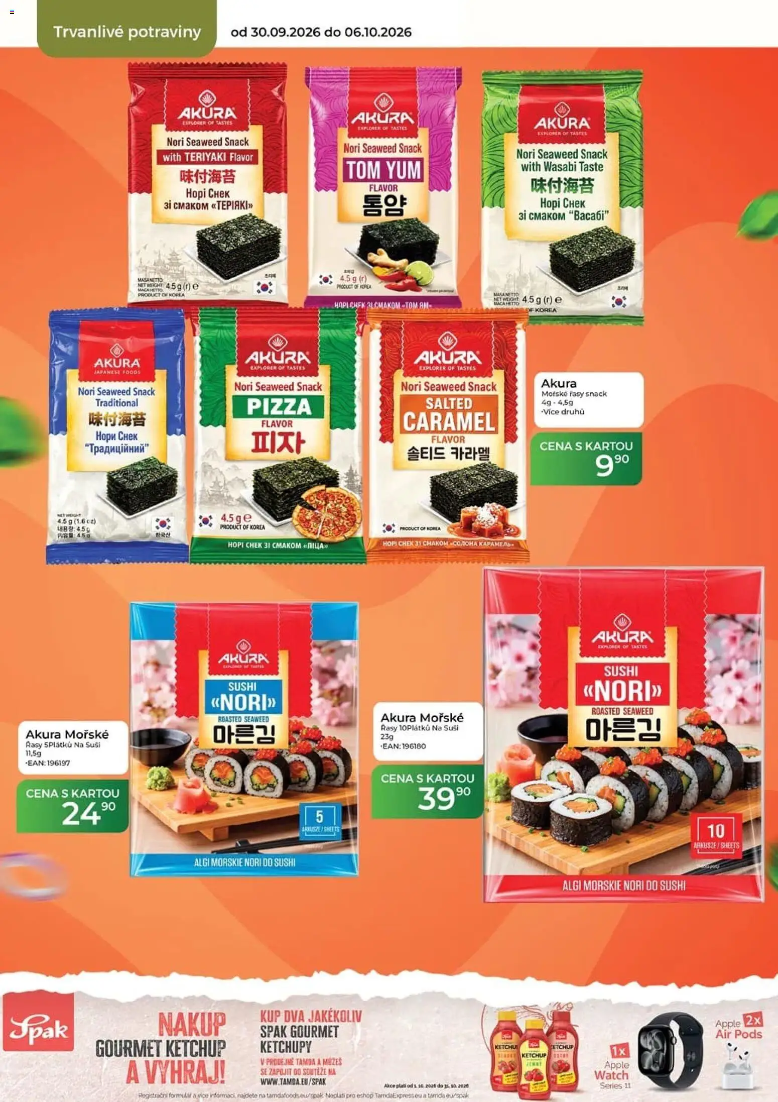 Tamda Foods leták od 30.09.2026 | Strana: 26 | Produkty: Mořské řasy, Apple, Sushi, Potraviny