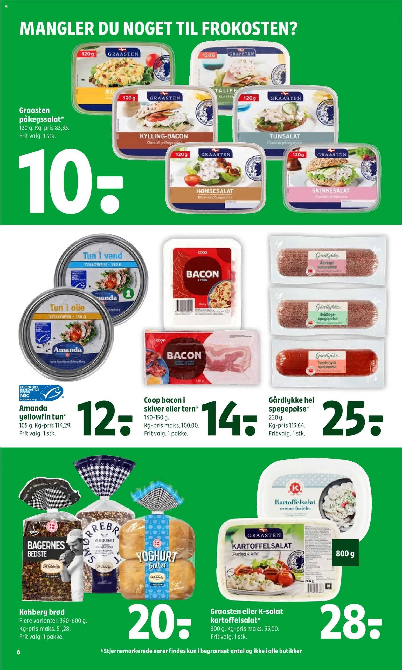 Coop 365 tilbudsavis – gyldig fra 23/07/2026 | Side: 8 | Produkter: Purløg, Kartoffelsalat, Tun, Bacon
