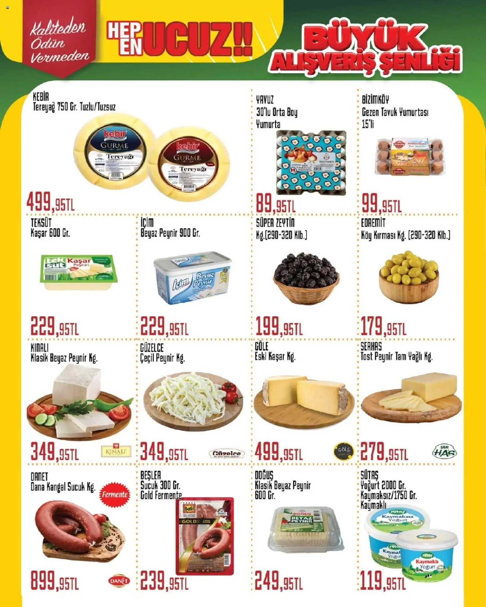 Özkuruşlar Katalog - 14 Ekim 2026 tarihinden itibaren geçerlidir | Sayfa: 3 | Ürünler: Tereyağı, Yoğurt, Yumurta, Sucuk