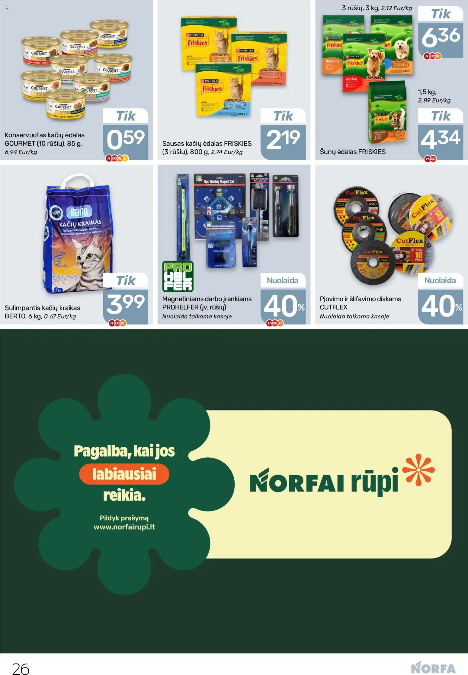 NORFA akcijos nuo 2026.10.01 | Puslapis: 26 | Prekių: Kačių kraikas