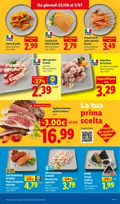Anteprima del volantino Mazzancolle sgusciate precotte, 180 g confezione valido a partire dal 25/06/2026 | Pagina: 9