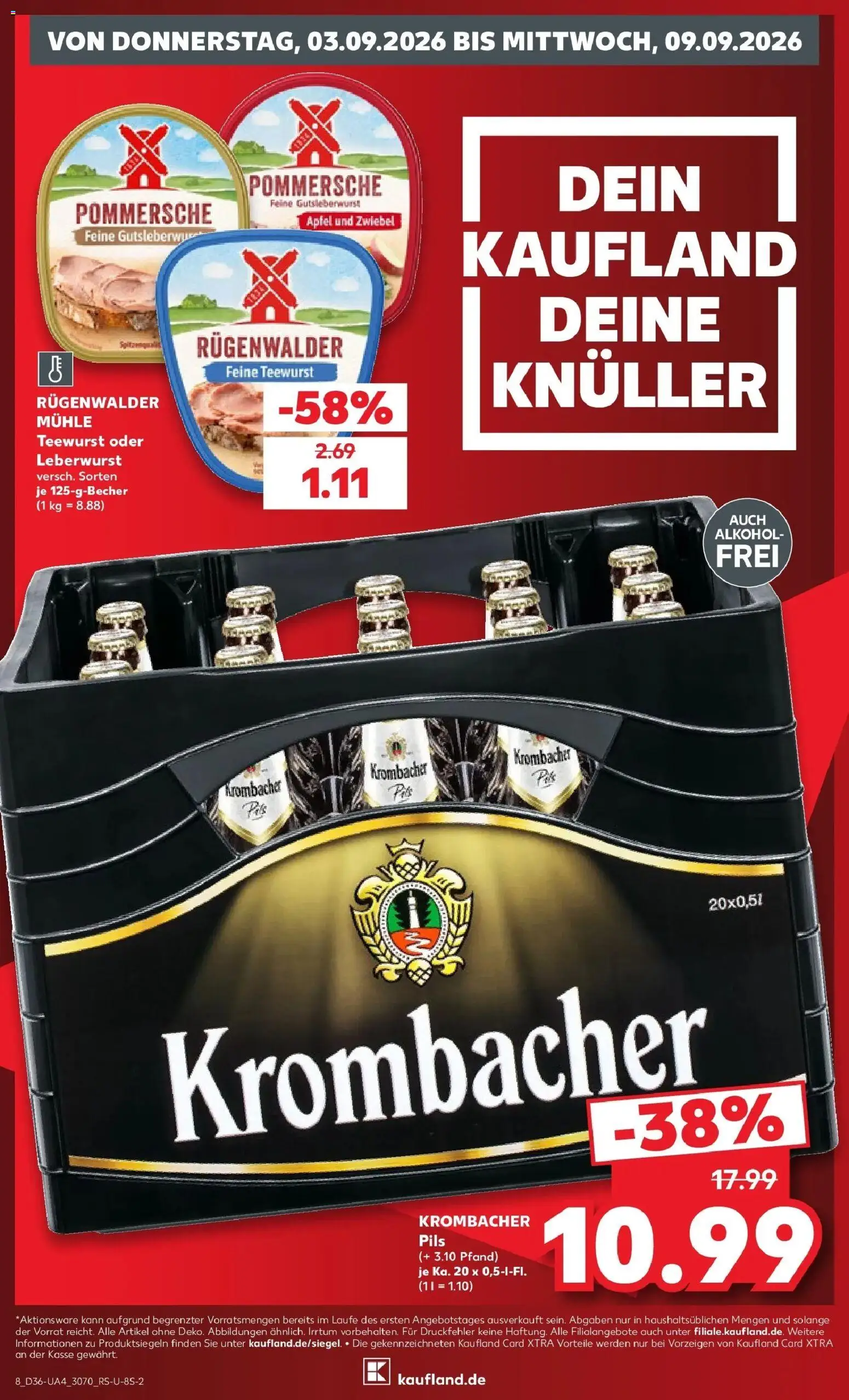 Prospekt Kaufland ab 31.08.2026 » Angebote Online zum Blättern | Seite: 17 | Produkte: Mühle, Äpfel, Alkohol, Krombacher
