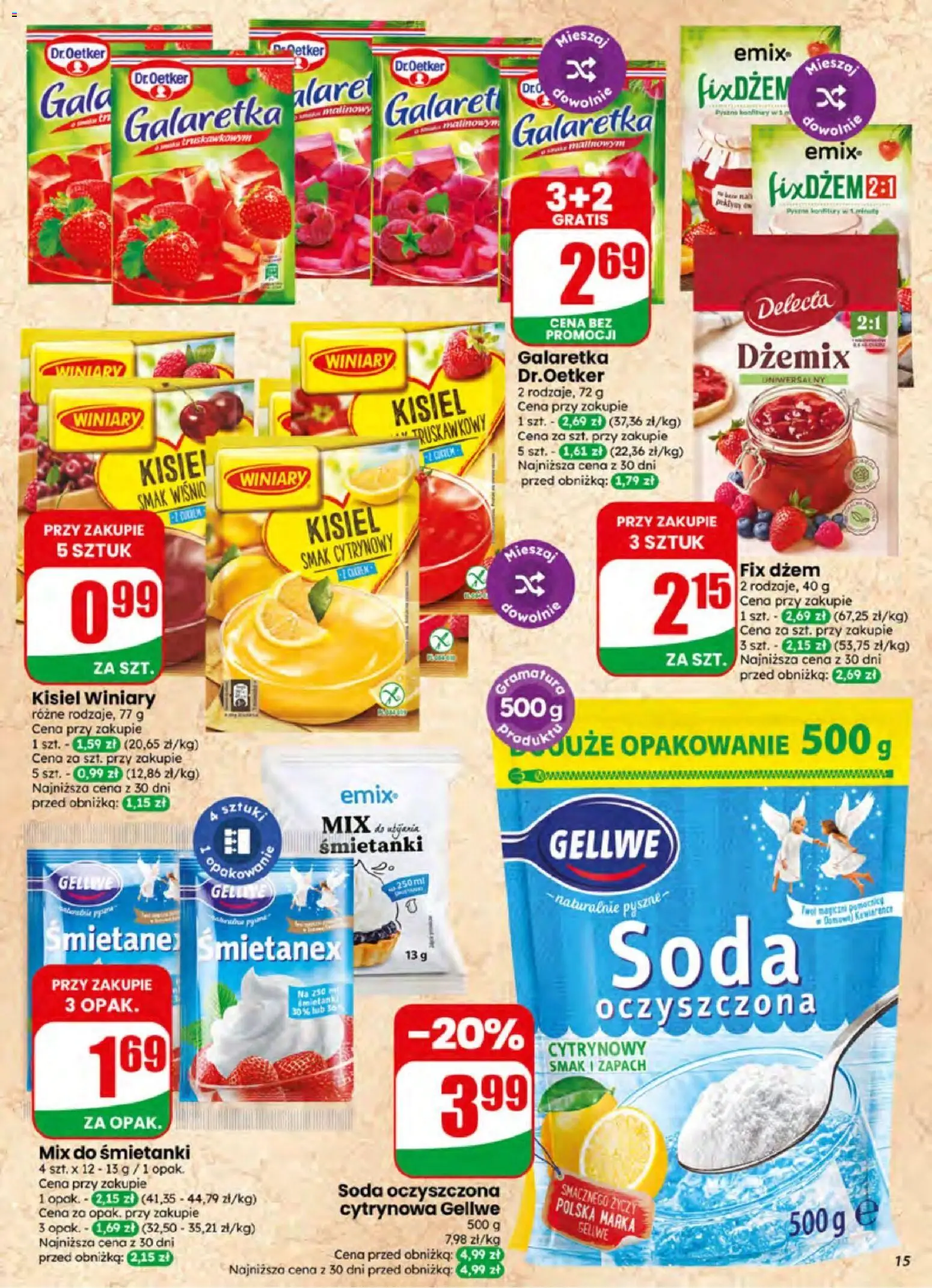 Dino gazetka od 01.07.2026 | Strona: 15 | Produkty: Galaretka, Soda oczyszczona, Zapach, Śmietana