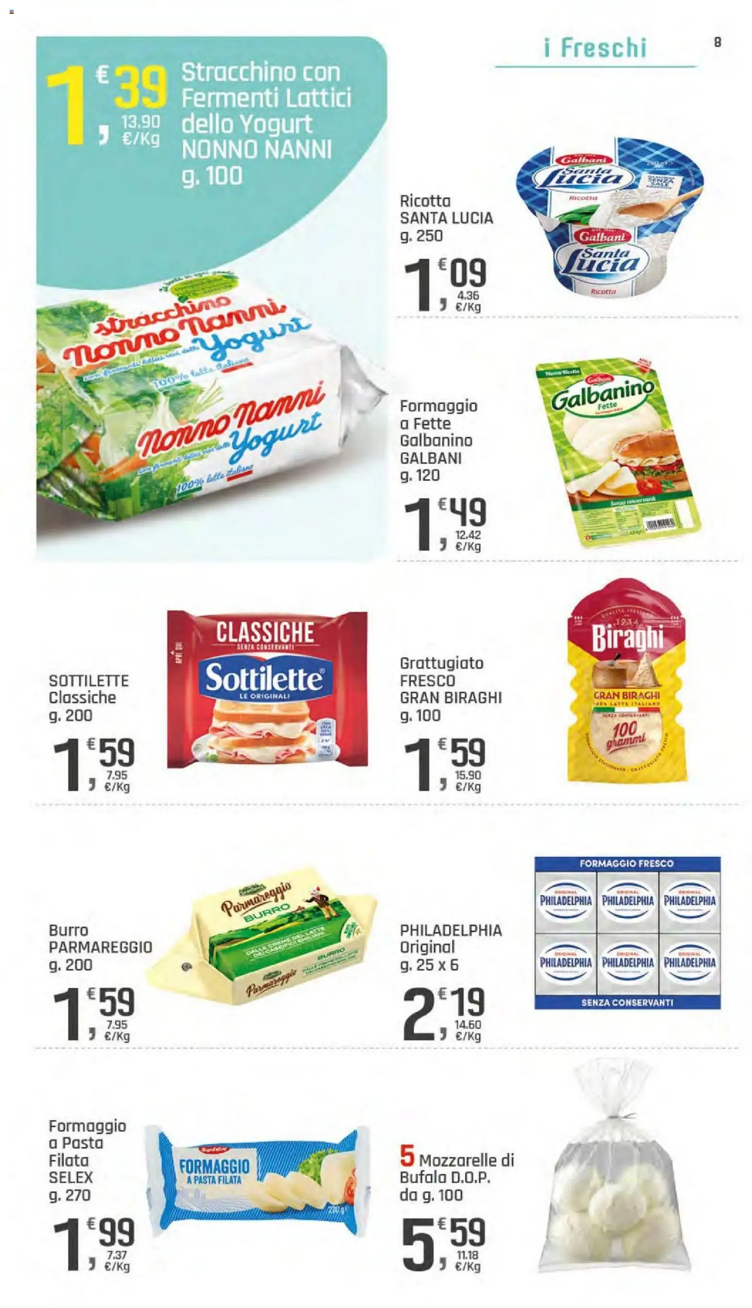 Volantino DOK del 06/08/2026 | Pagina: 8 | Prodotti: Formaggio, Pasta, Stracchino, Ricotta