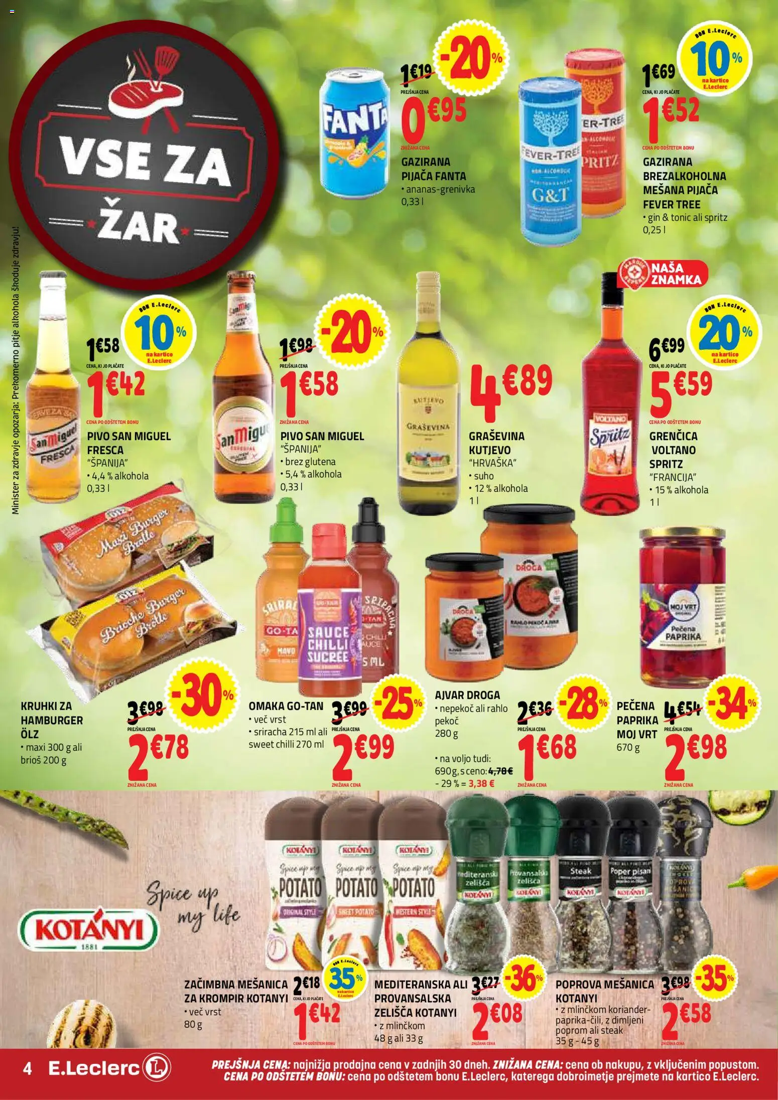Novi E.leclerc katalog ponudbe – veljaven od 22.07.2026 | Stran: 4 | Izdelki: Pivo, Gin, Omaka, Poper