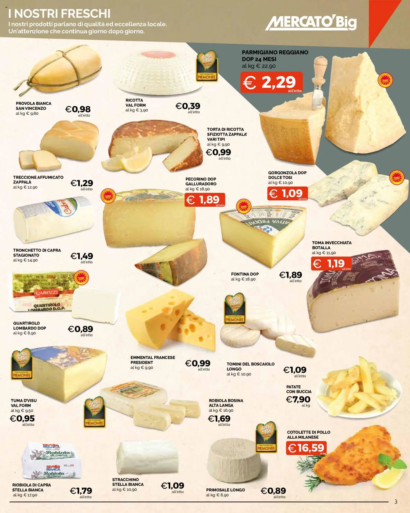 Volantino Mercatò del 13/08/2026 | Pagina: 3 | Prodotti: Ricotta, Parmigiano reggiano, Parmigiano, Robiola