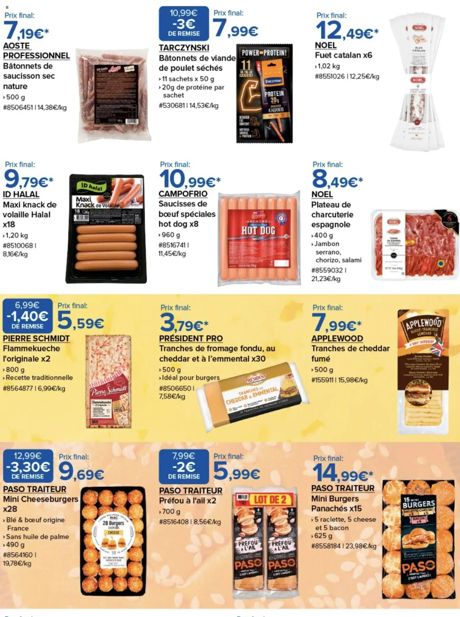 {H1} | Page: 3 | Produits: Emmental, Raclette, Hot dog, Huile