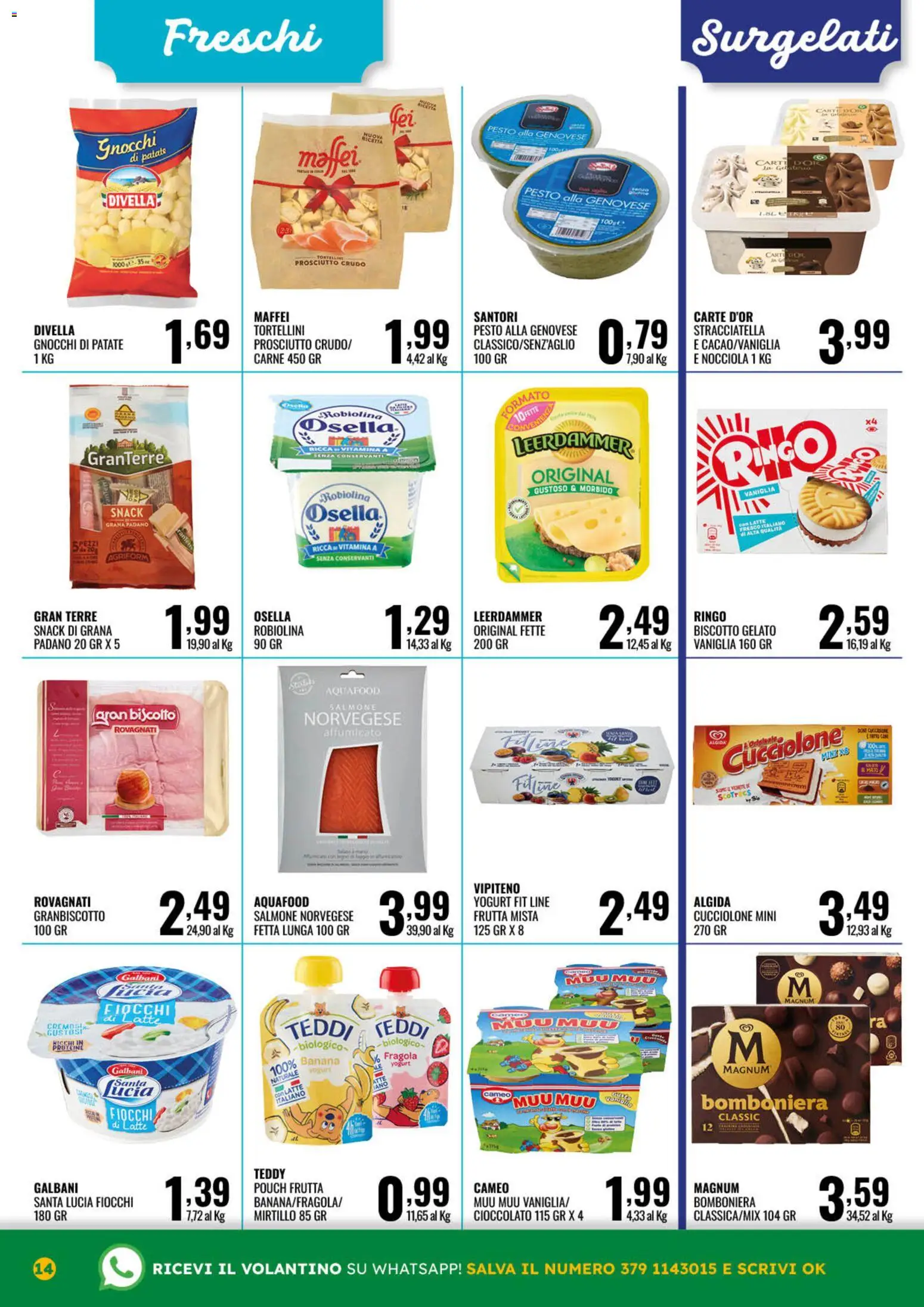 Volantino GECOP del 27/07/2026 | Pagina: 14 | Prodotti: Yogurt, Cioccolato, Salmone, Fiocchi di latte