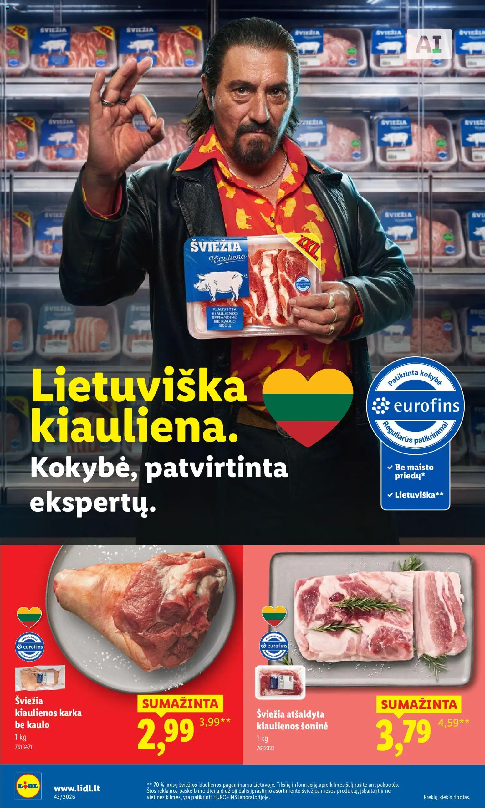 LIDL akcijos nuo 2026.10.19 | Puslapis: 8 | Prekių: Kiaulienos, Kiauliena