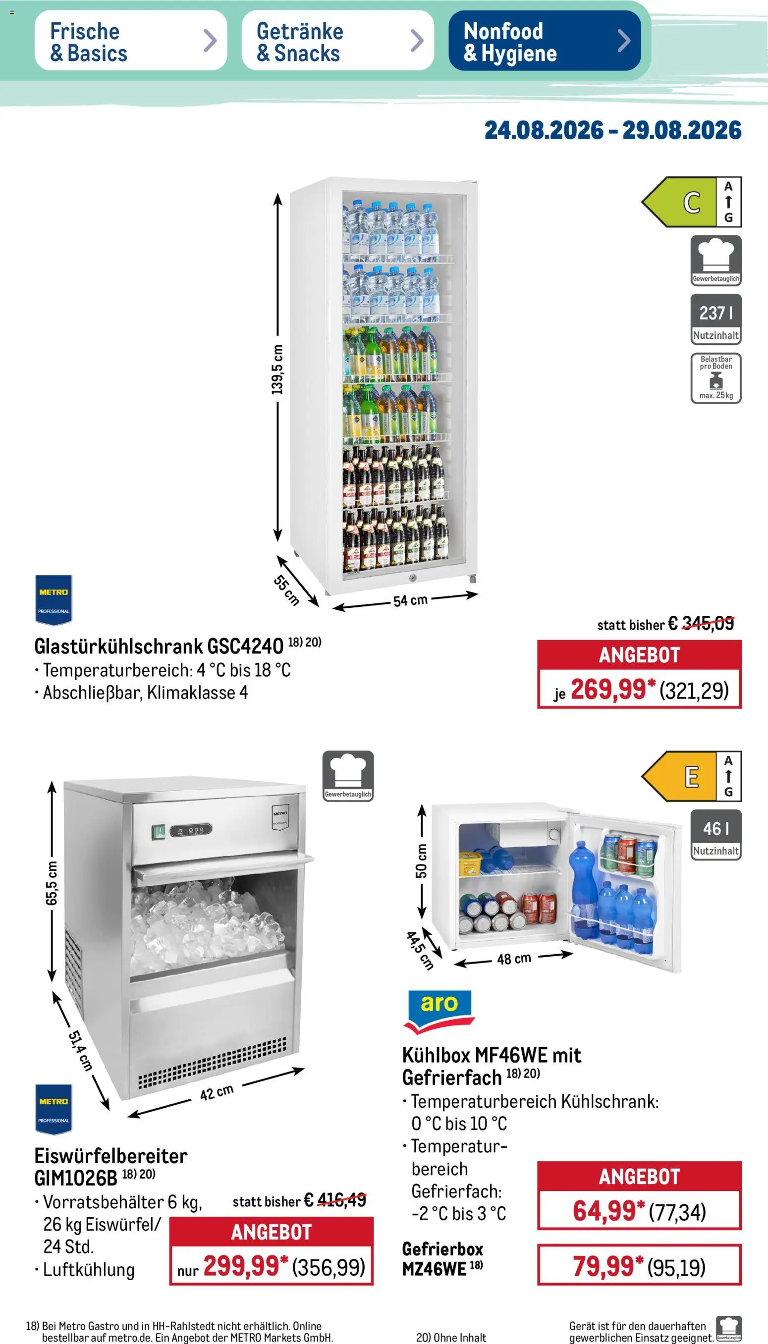 Metro Prospekt – gültig ab 24.08.2026 | Seite: 43 | Produkte: Kühlschrank