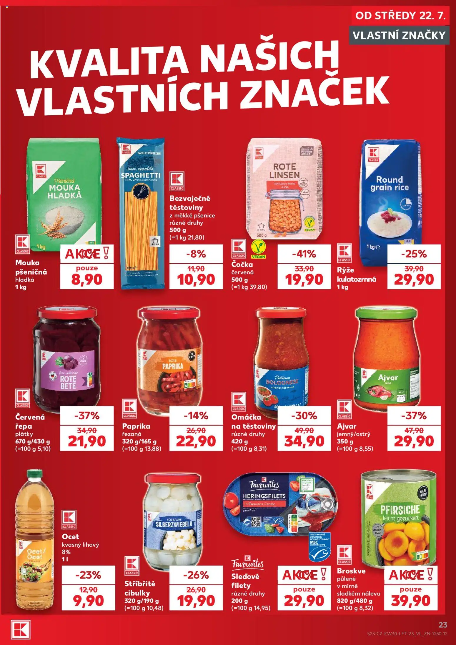 Kaufland leták od 22.07.2026 | Strana: 23 | Produkty: Čočka, Ocet, Červená řepa, Paprika