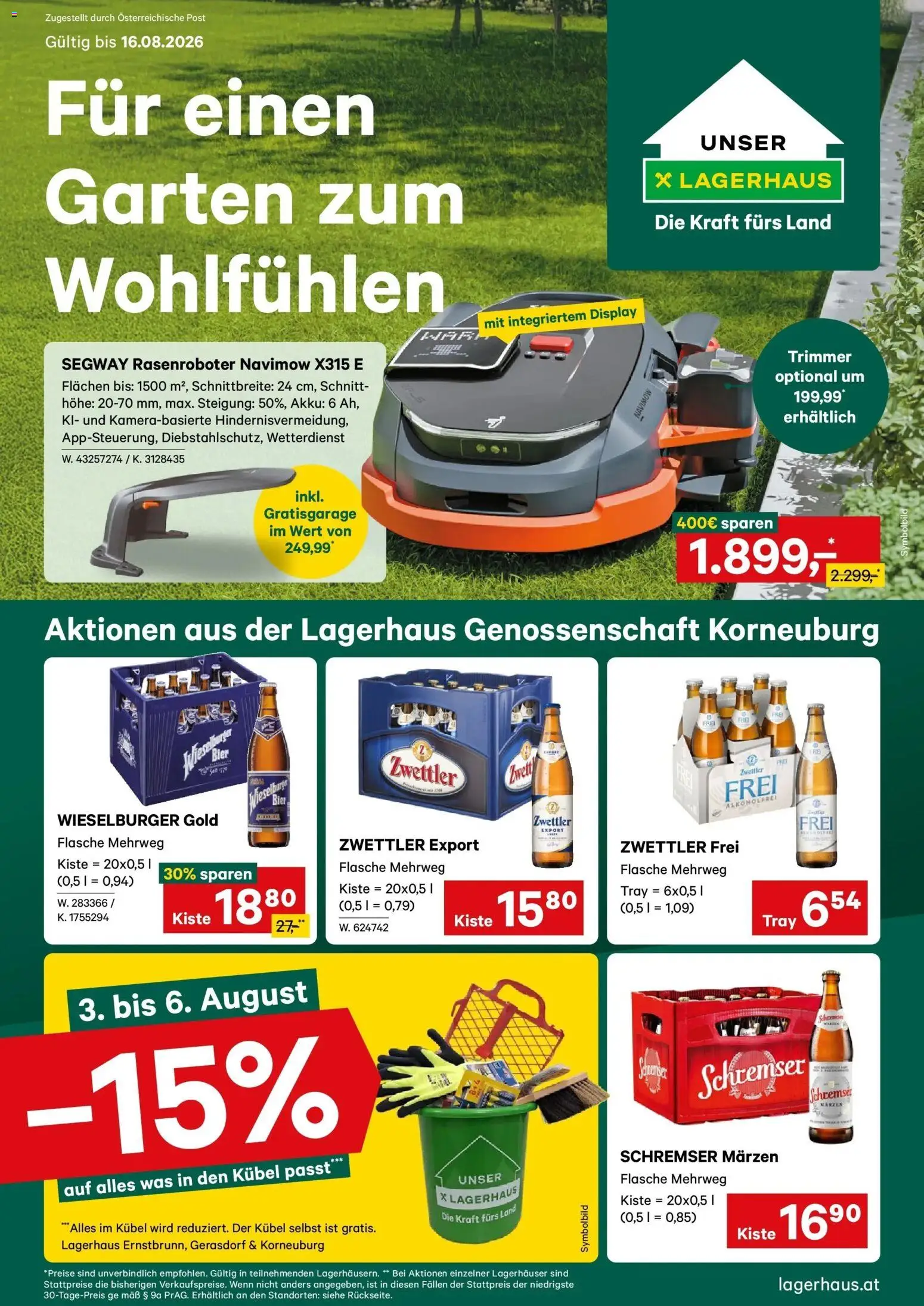 Lagerhaus Wochen Angebote gültig ab 03.08.2026 | Seite: 1 | Produkte: Bier