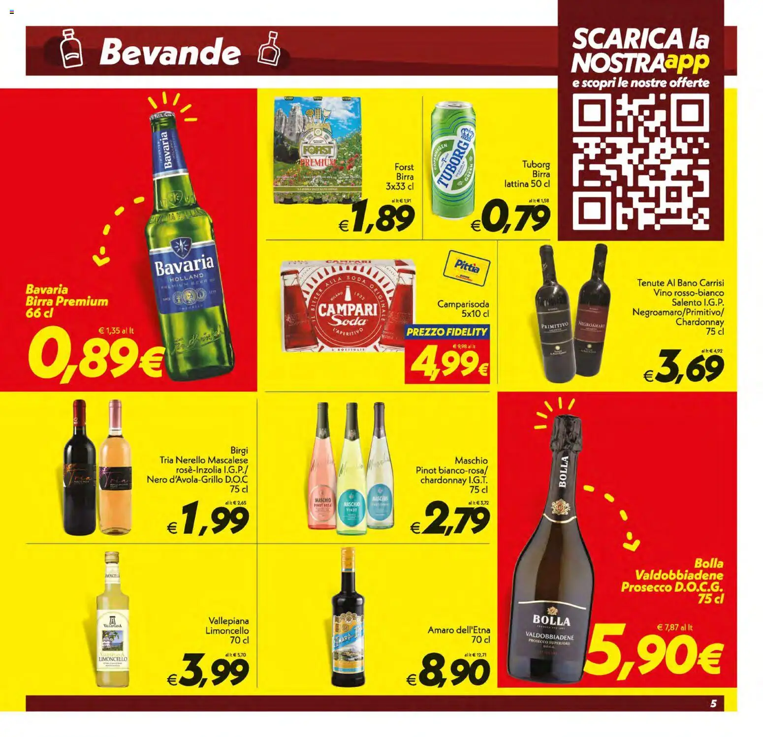 Volantino SuperConveniente del 21/08/2026 | Pagina: 5 | Prodotti: Birra, Prosecco, Vino, Limoncello
